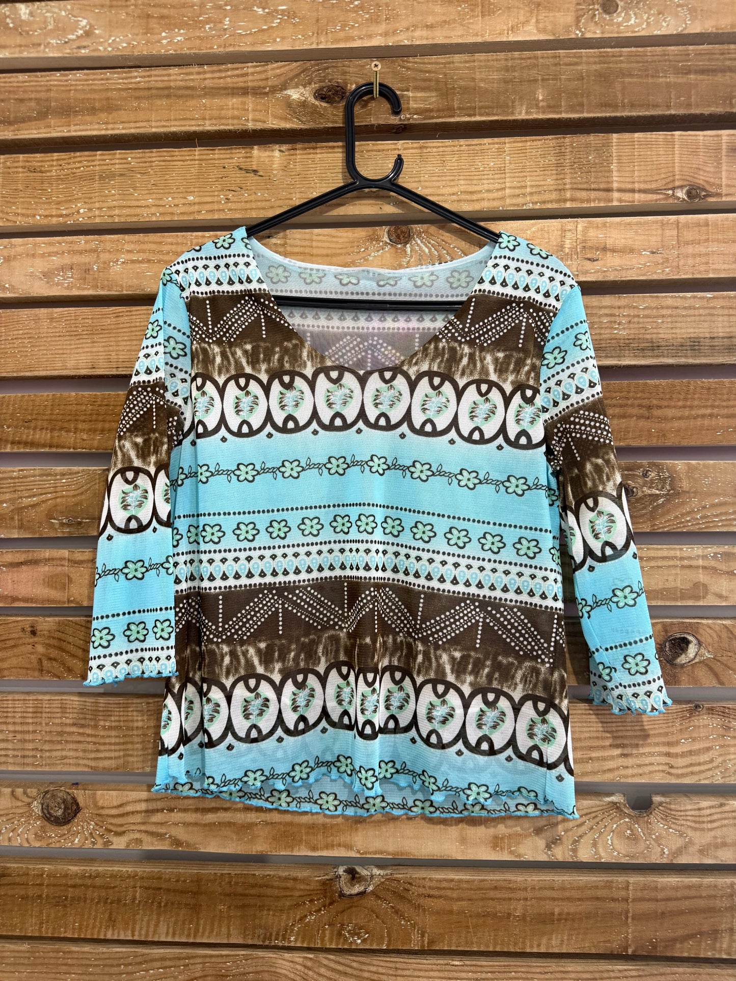 Vintage Y2K pattern floral boho top. Size Small.