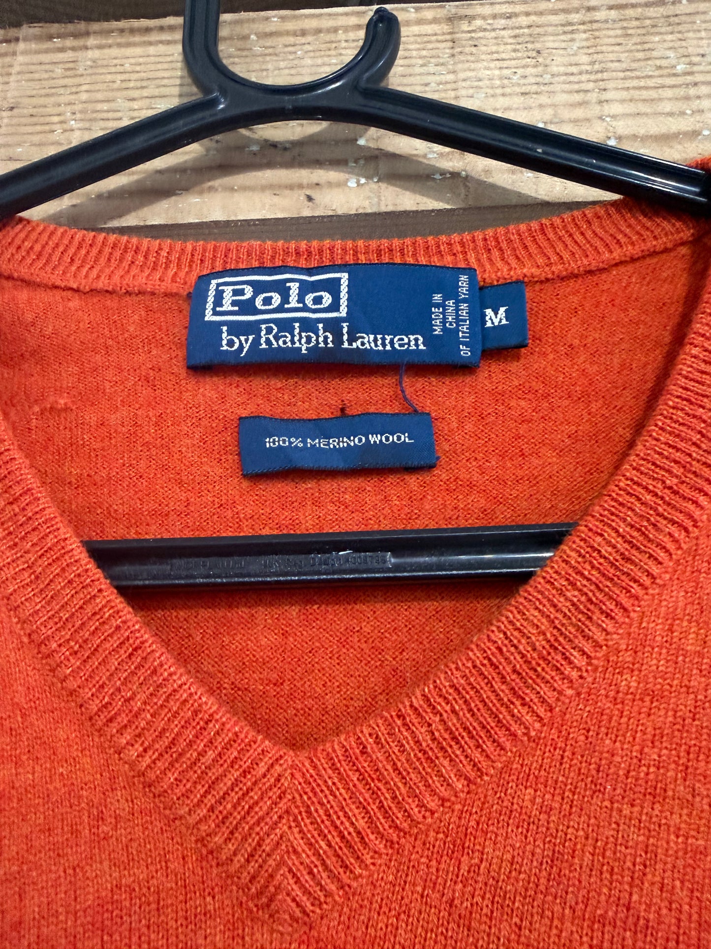Vintage Y2K Ralph Lauren knitted vest jumper/ sweater. Orange/ rust. Size Medium.