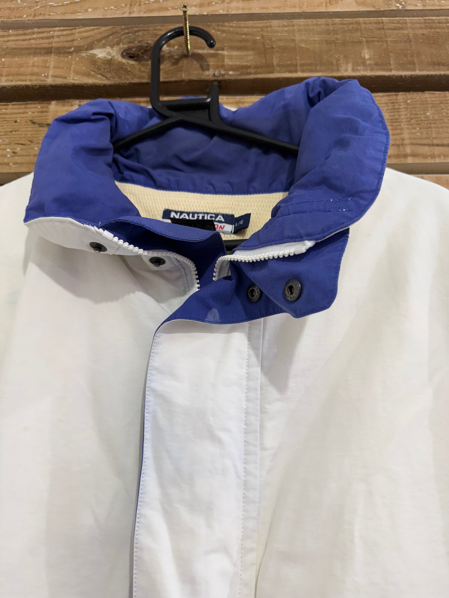 Vintage 90s Nautica spell-out Waterproof Outdoors Jacket/ Coat size Large.