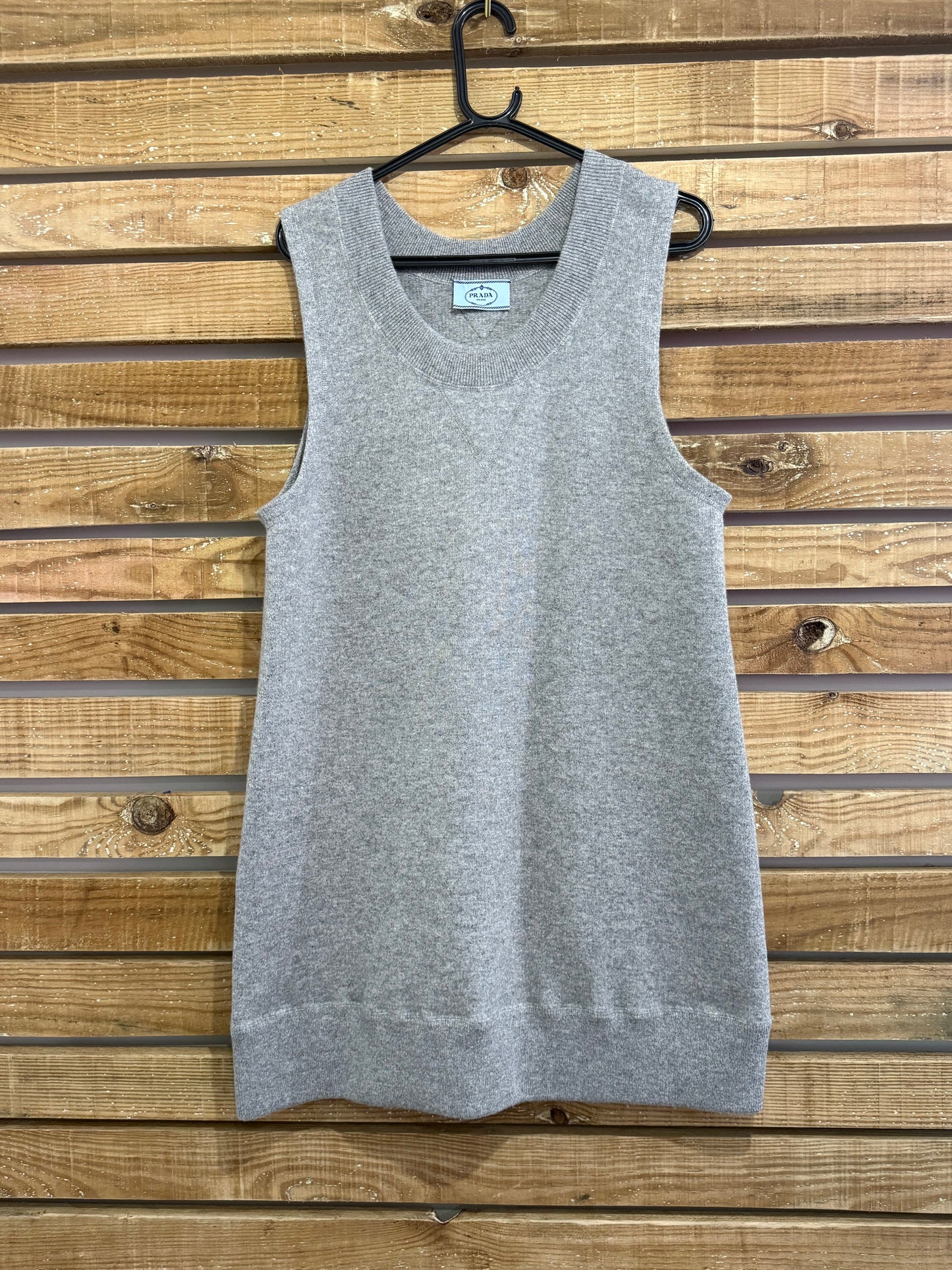 Prada knitted sweater vest dress. Jumper.Grey.