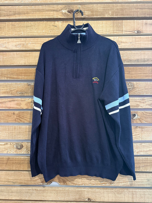 Paul & Shark Yachting 1/4 zip jumper/ sweater. Blue. Size 3XL.