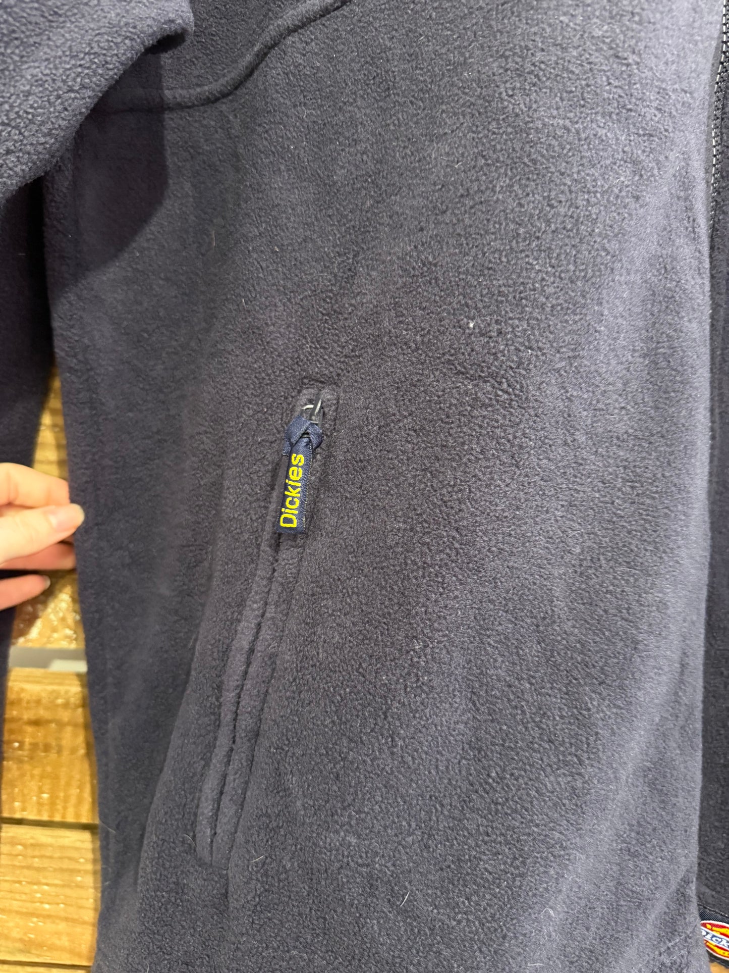 Vintage 90s Dickies Fleece Jacket. Blue. Workwear. Size XL