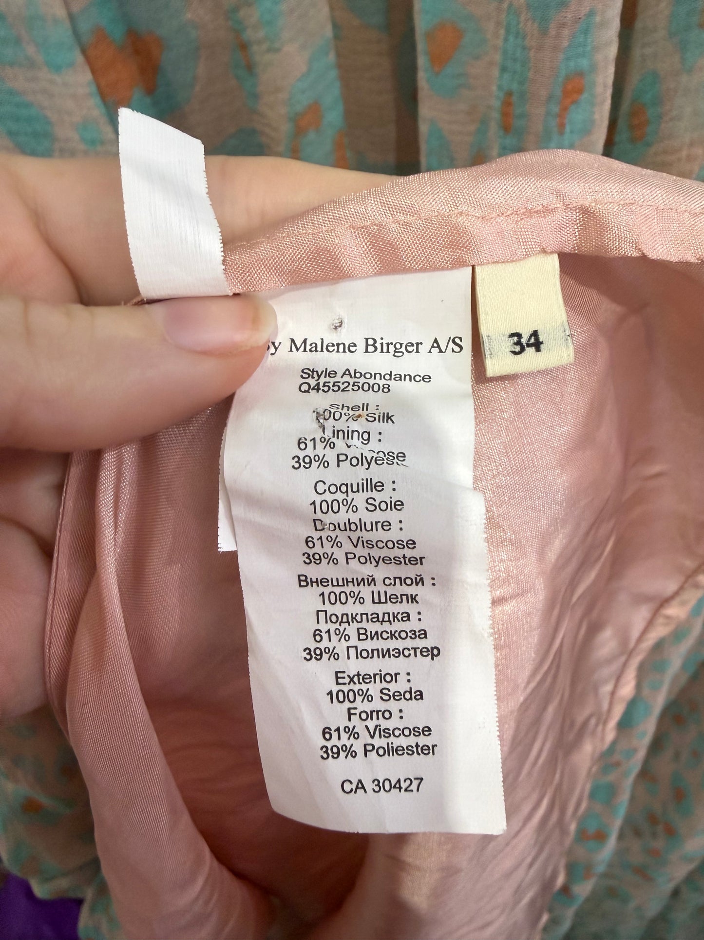 Marlene Birger 100% silk maxi dress. Summer/ festival/ evening/wedding. Size 8-10.
