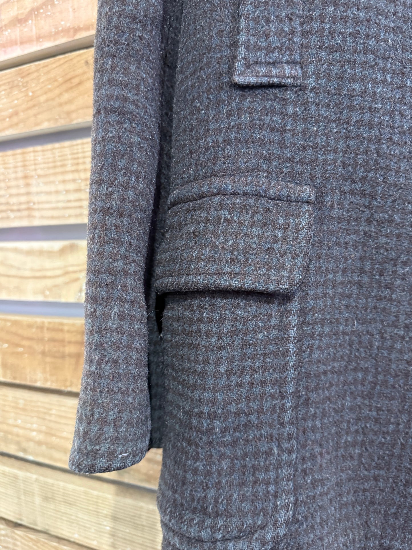 Vintage 70s wool coat with sheepskin collar. Peaky Blinders. Size XL.