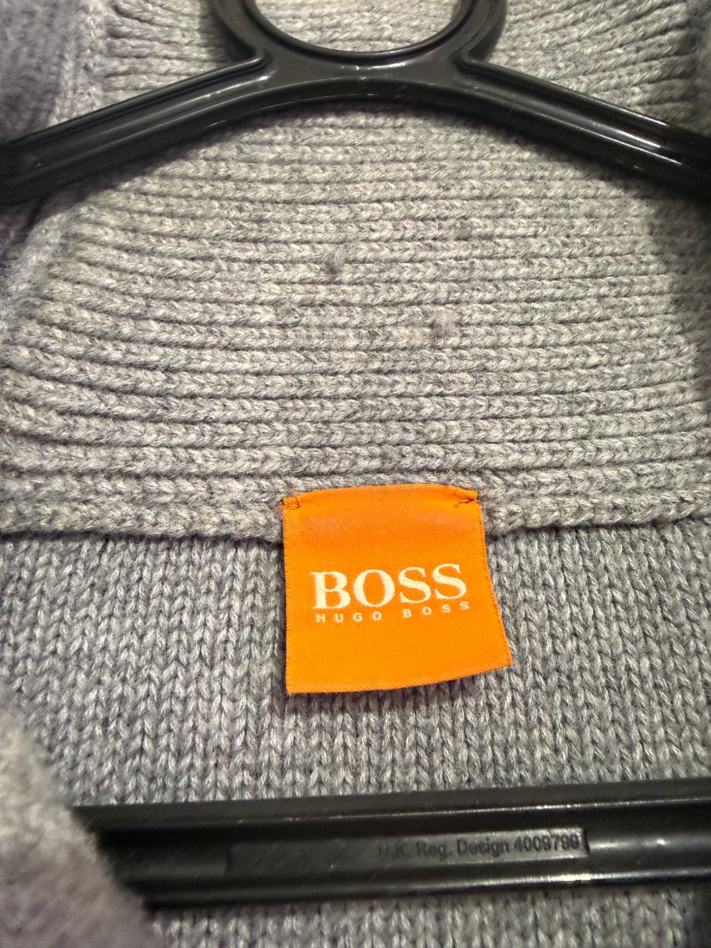 Hugo Boss button up knit jumper/ sweater. Grey.Size Large.