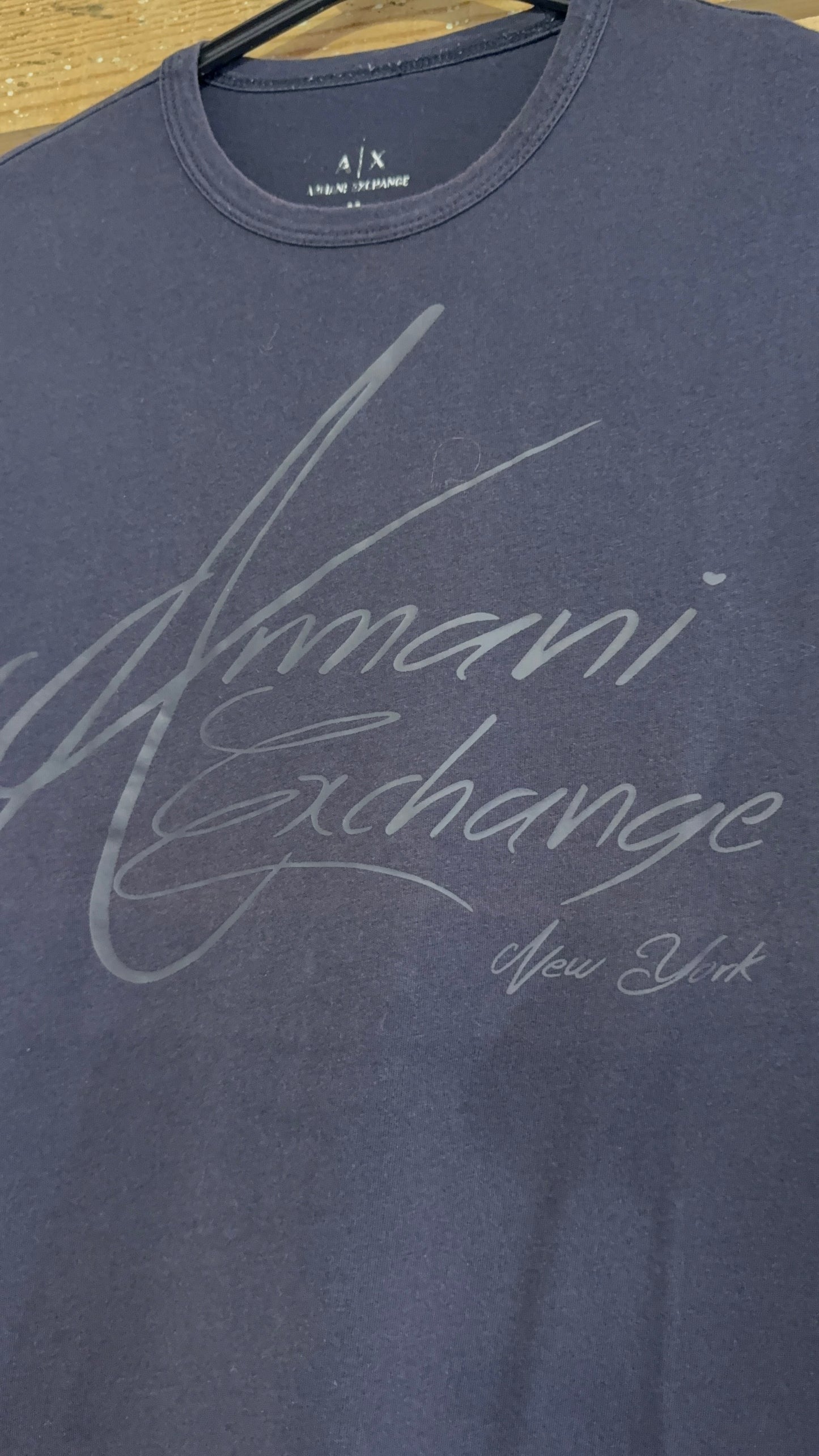 Armani Exchange logo T-shirt. Cotton Crewneck. Black. Size Medium.