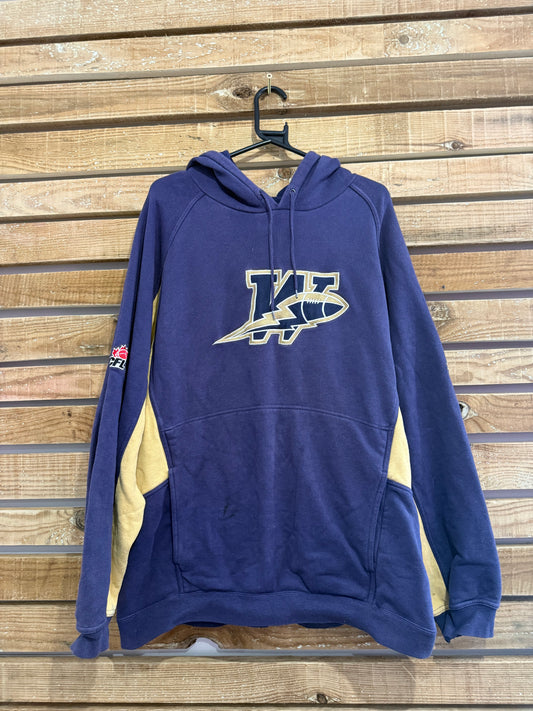 Vintage 90s Reebok CFL hoodie/ hooded sweater. Blue. Size Large