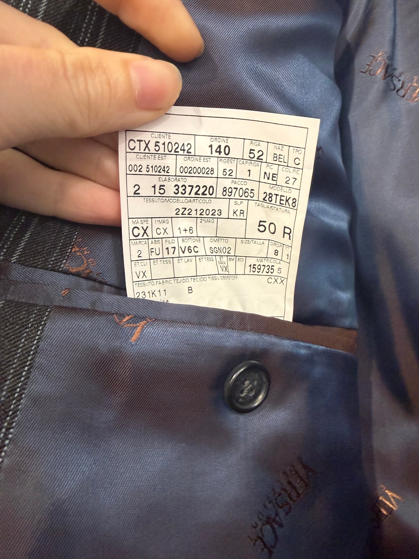 Vintage 90s Versace - Pinstripe 2 piece suit. Jacket & Trousers. 42” chest, 32”waist. Deadstock.
