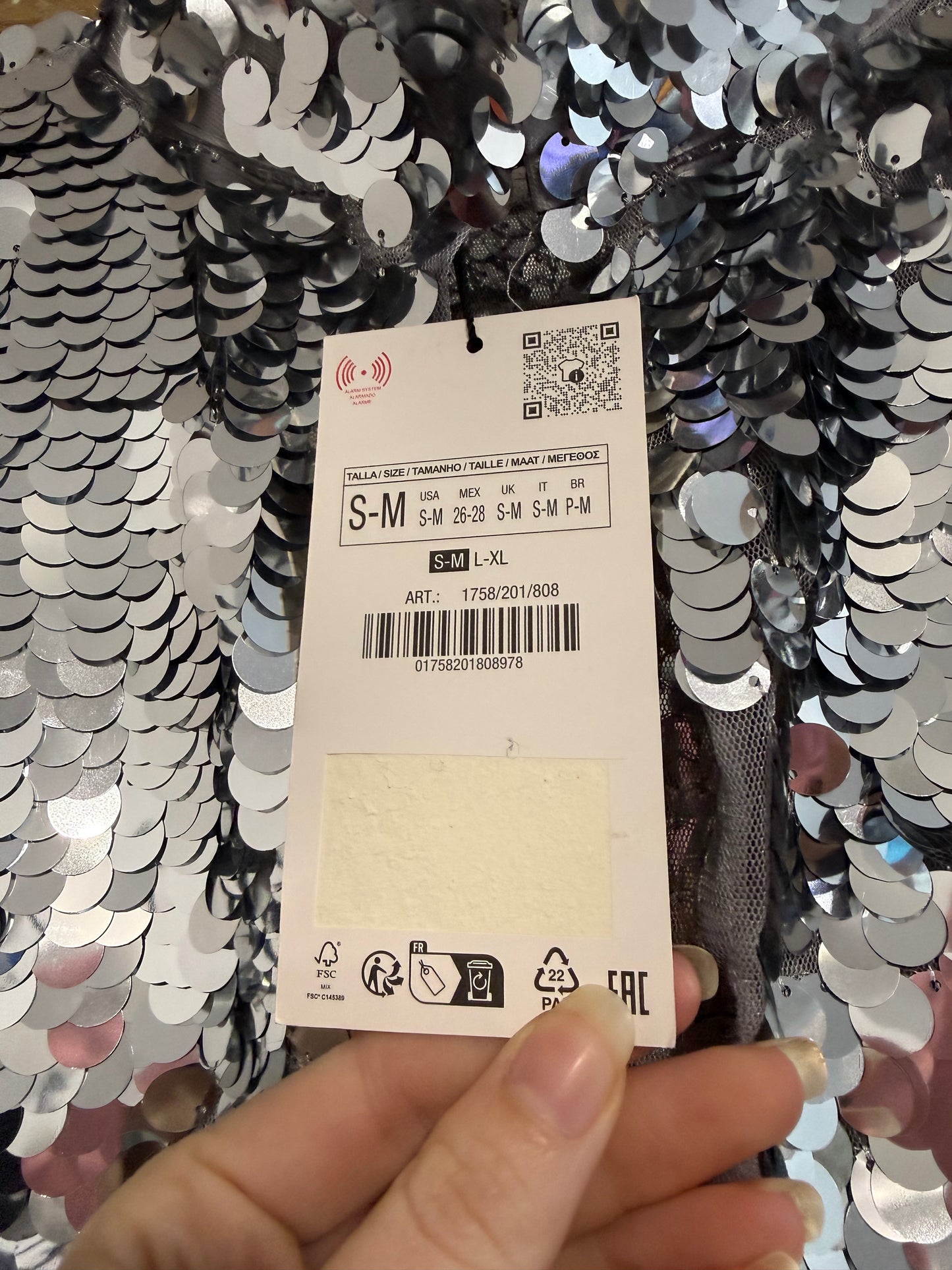 BNWT Zara cape/ shrug sequin jacket. Fringed. Silver. Festival/ summer/ party. Size Small-medium.