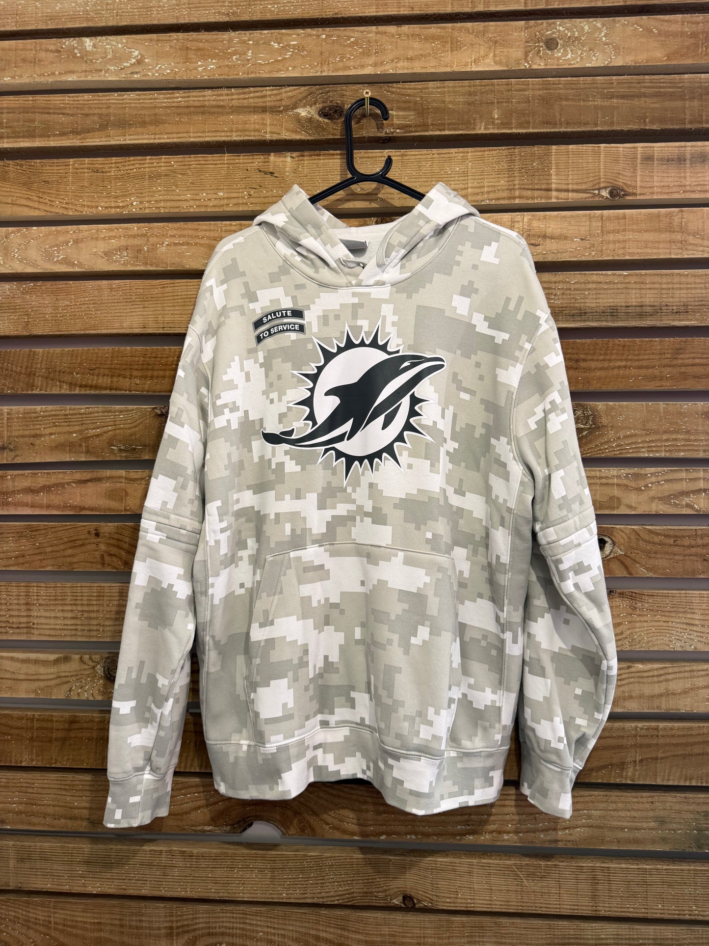 Nike x NFL Miami Dolphins Salute to service hoodie/ hooded sweater. Bitmap Camo. Size Large.
