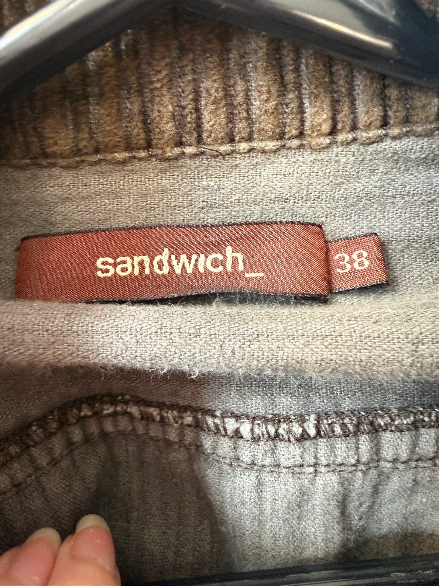 Vintage Y2K Sandwich 2 piece co-ord/suit. Skirt & jacket. Brown cord. Size UK10.