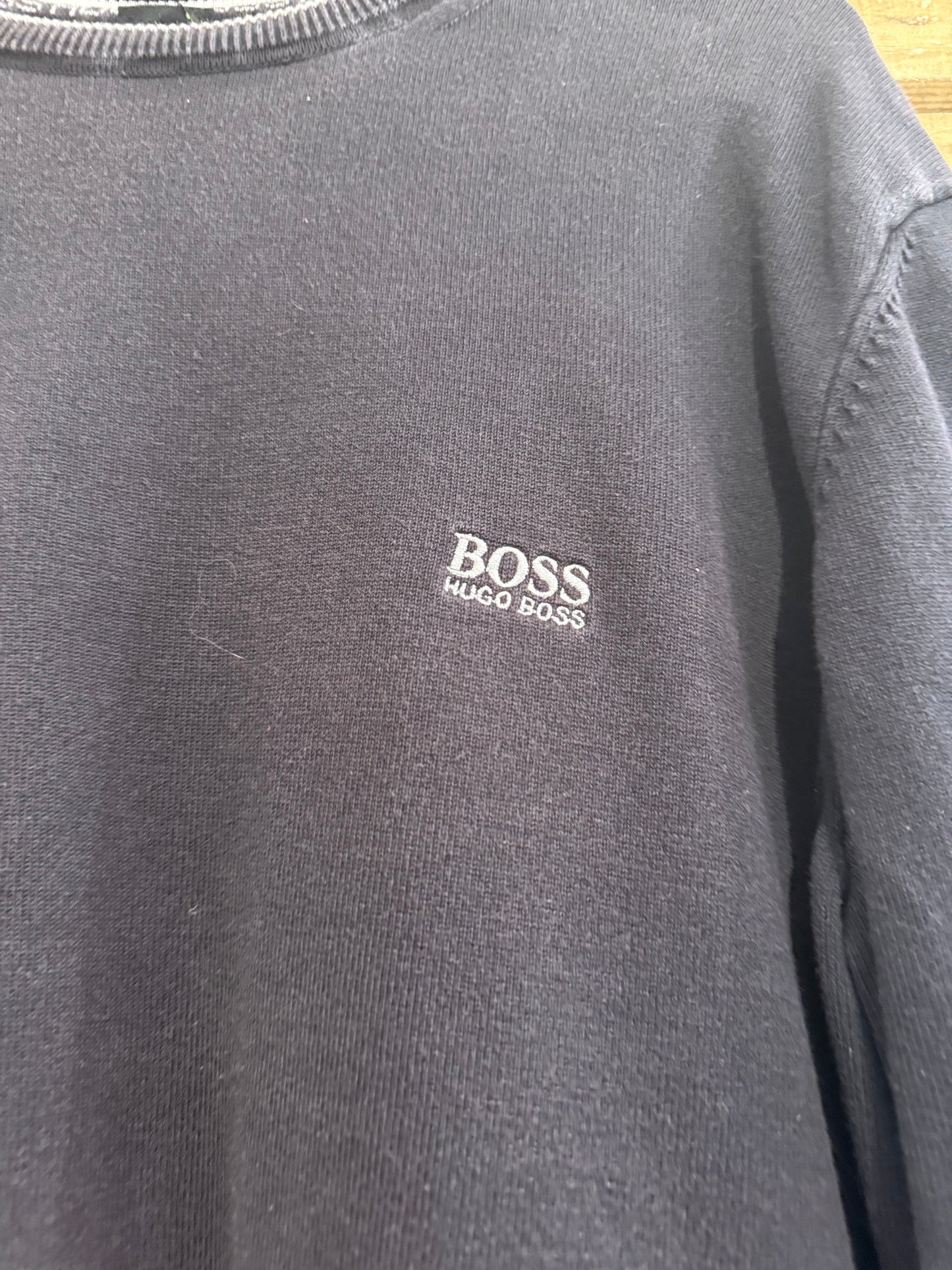 Vintage Y2K Hugo Boss logo black Sweater/ Sweatshirt. Size XXL.