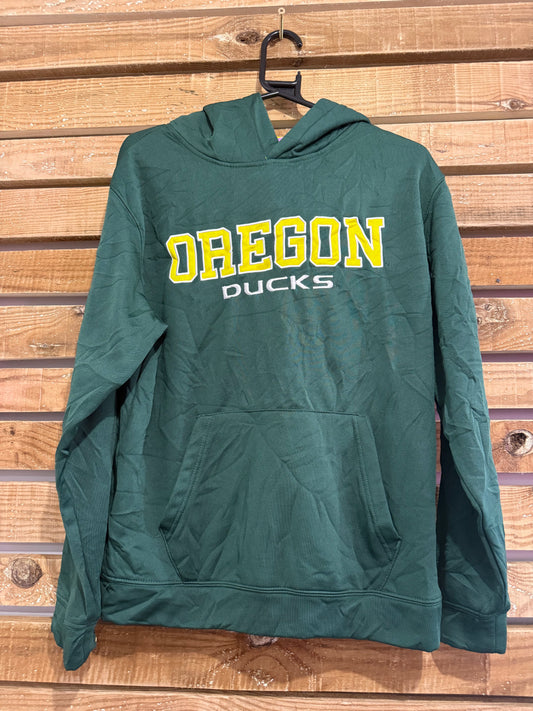 Vintage Y2K NCAA Oregon Ducks hoodie/ hooded sweater. Green. Size Medium.