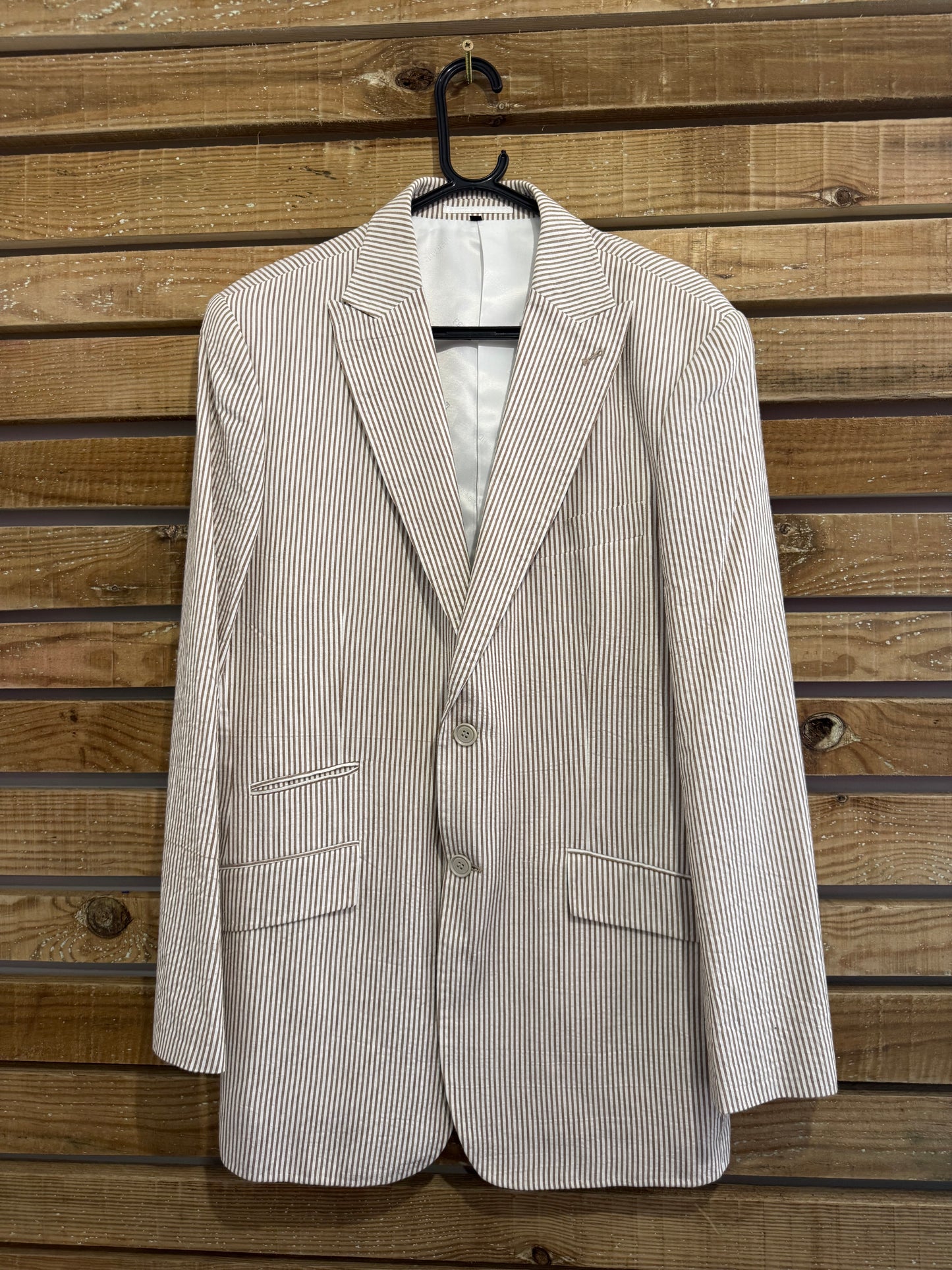 Vintage 90s Feraud pinstripe cotton Blazer/Jacket. Size 42” chest, Medium. Henley/ Polo/ Summer/wedding