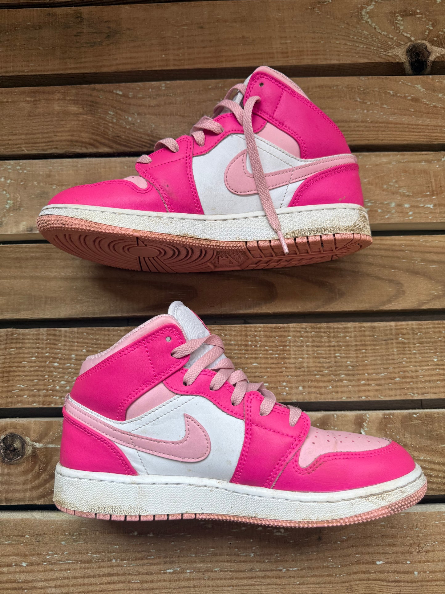 Nike Jordan Barbie High top Trainers/ sneakers. Size 38 (UK5) pink and white.