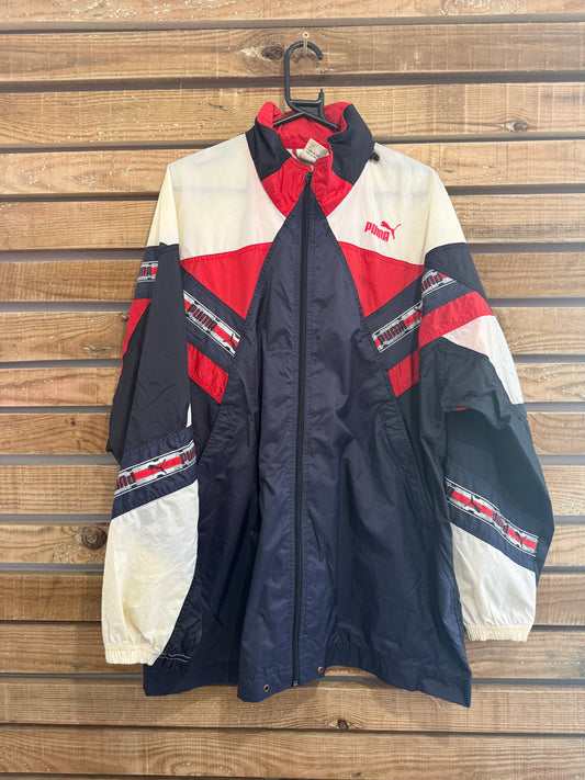 Vintage 80s Puma zip up windbreaker/ shell track jacket. Size Large. Festival.