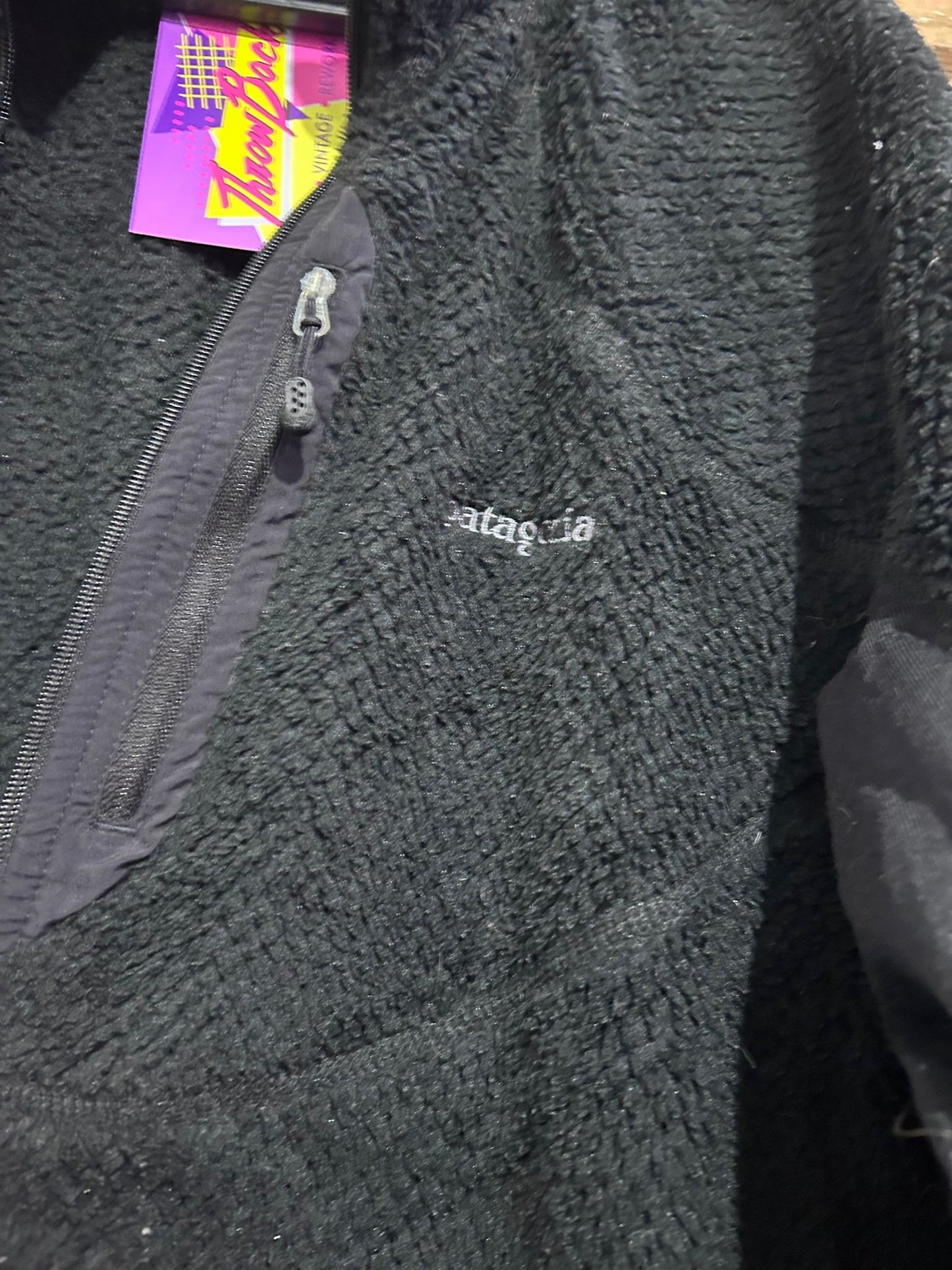 Vintage 90s Patagonia Fleece Jacket. Size large. Black.
