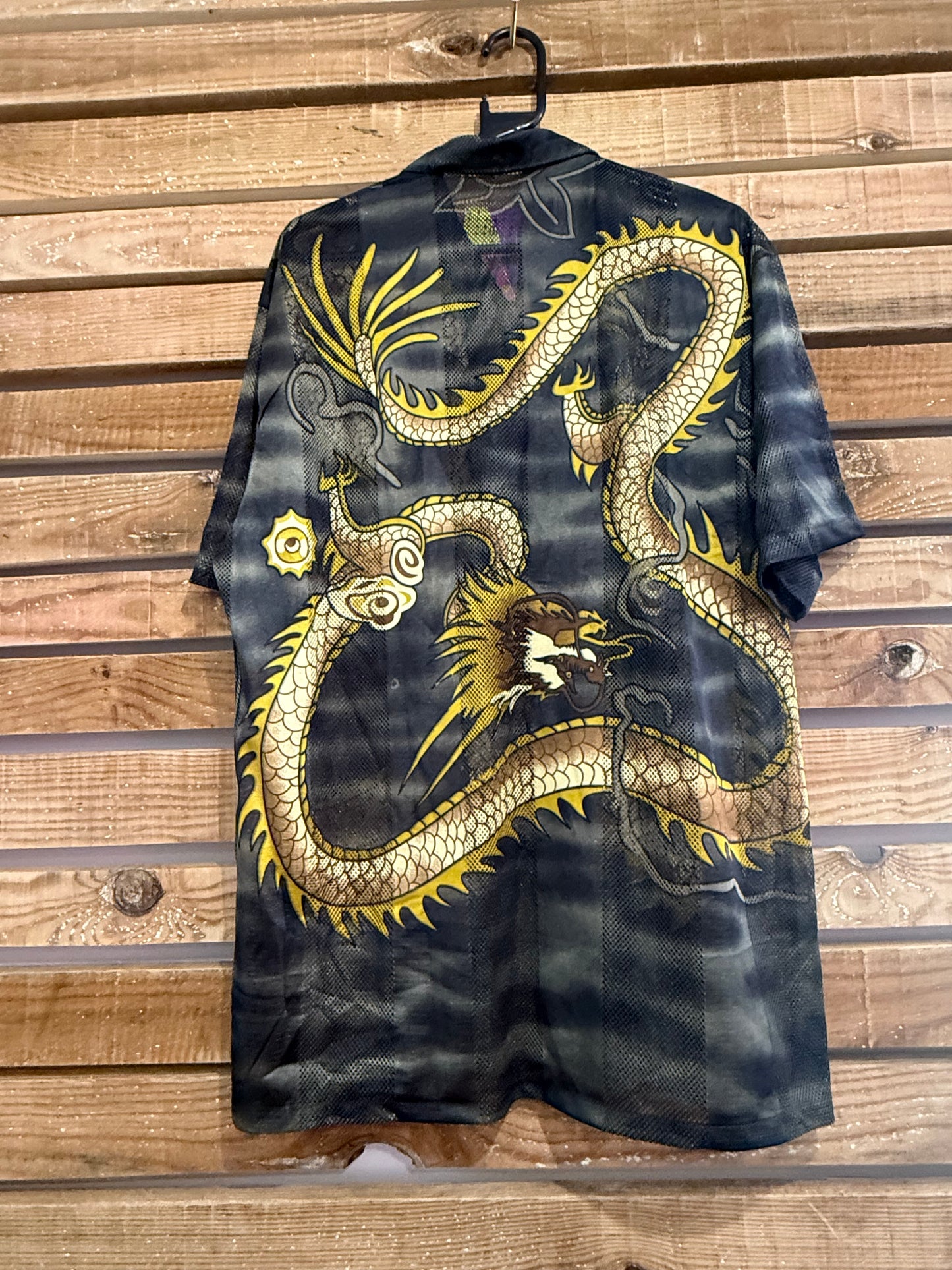Vintage 90s Dragon mesh Shirt. Skate/ grunge/festival. Size Large.