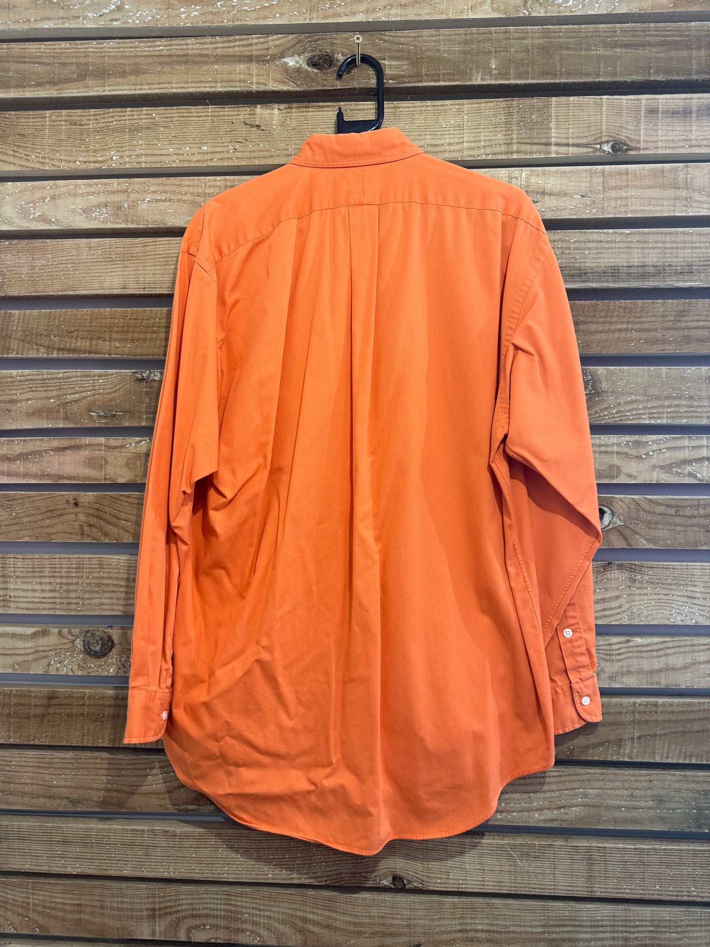 Vintage 90s Ralph Lauren orange shirt. Pony logo. Size Medium.