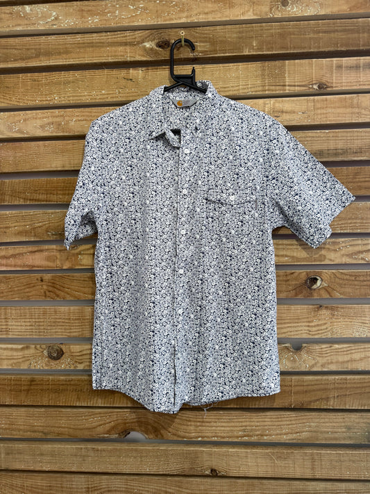 Vintage 90s Carhartt floral print button up shirt. Summer. Size Large.