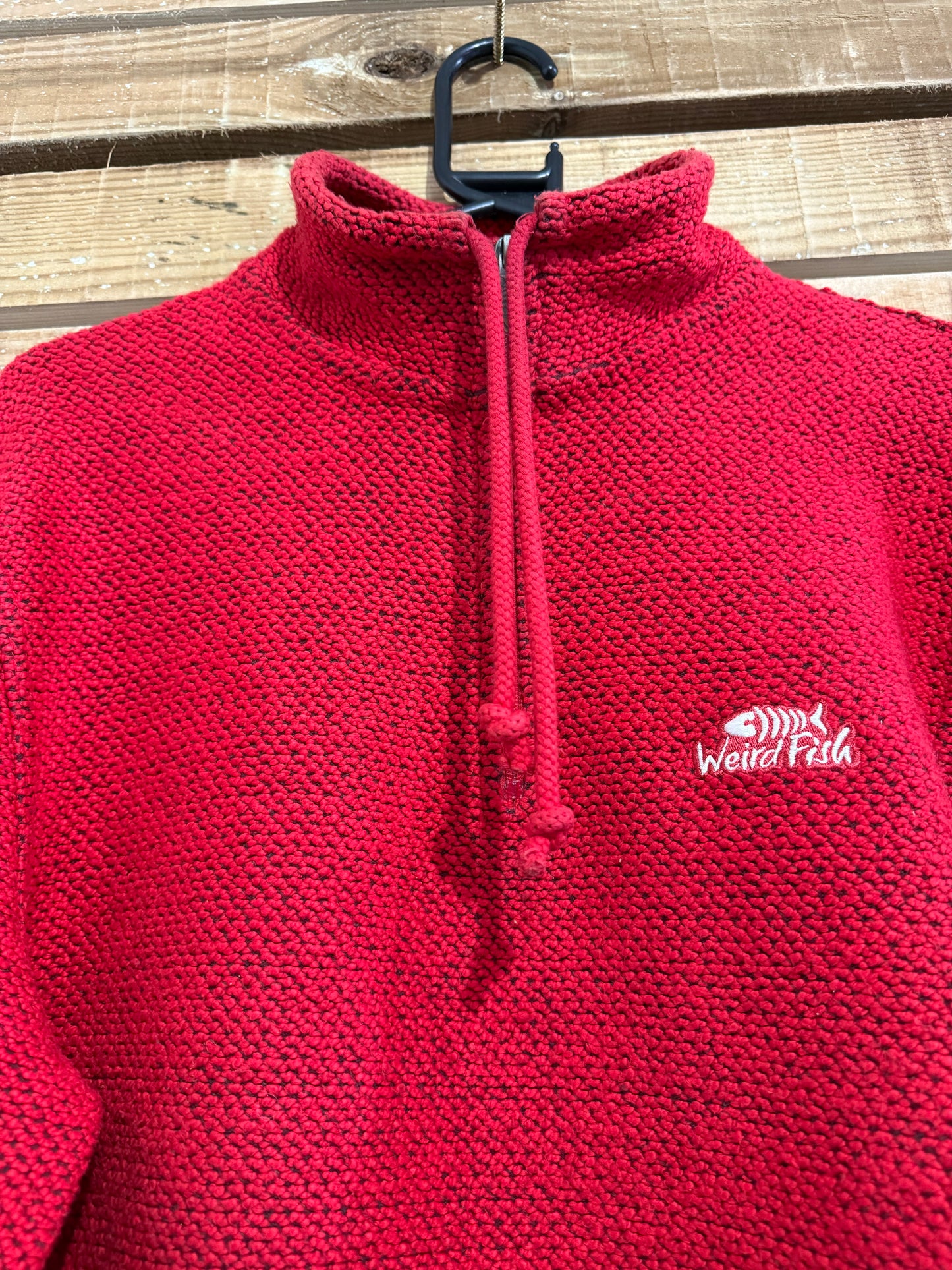 Vintage Y2K Weird Fish 1/4 zip jumper/ sweater. Size Small.
