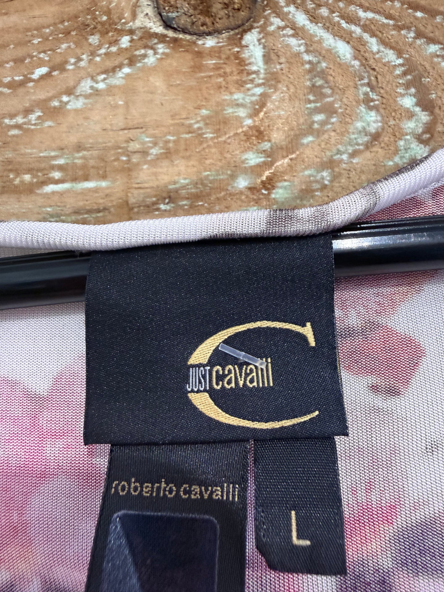 Vintage Y2K Roberto Cavalli orchid print T-shirt. Size Large.