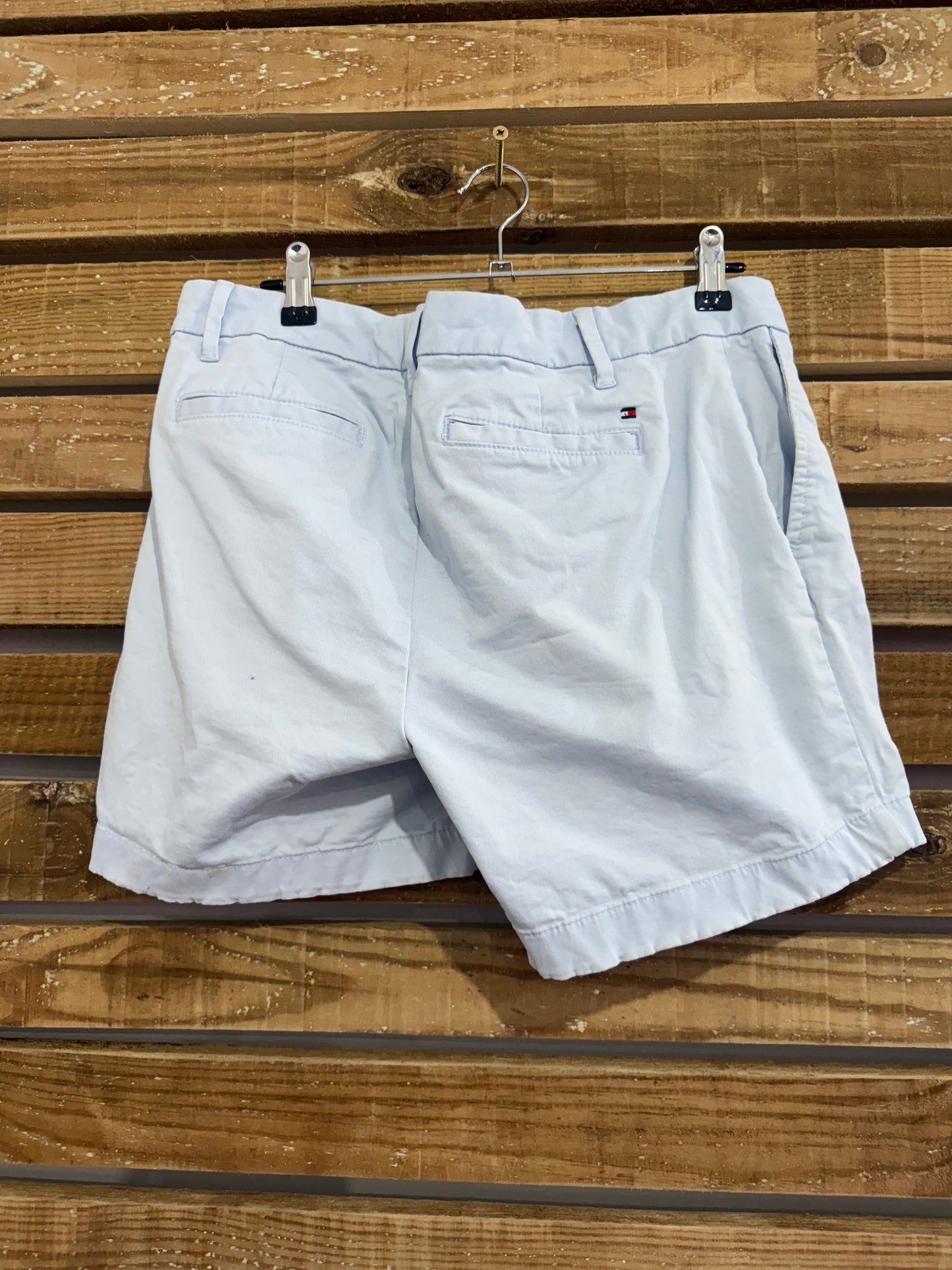 Vintage Y2K Tommy Hilfiger light blue shorts. Size 8