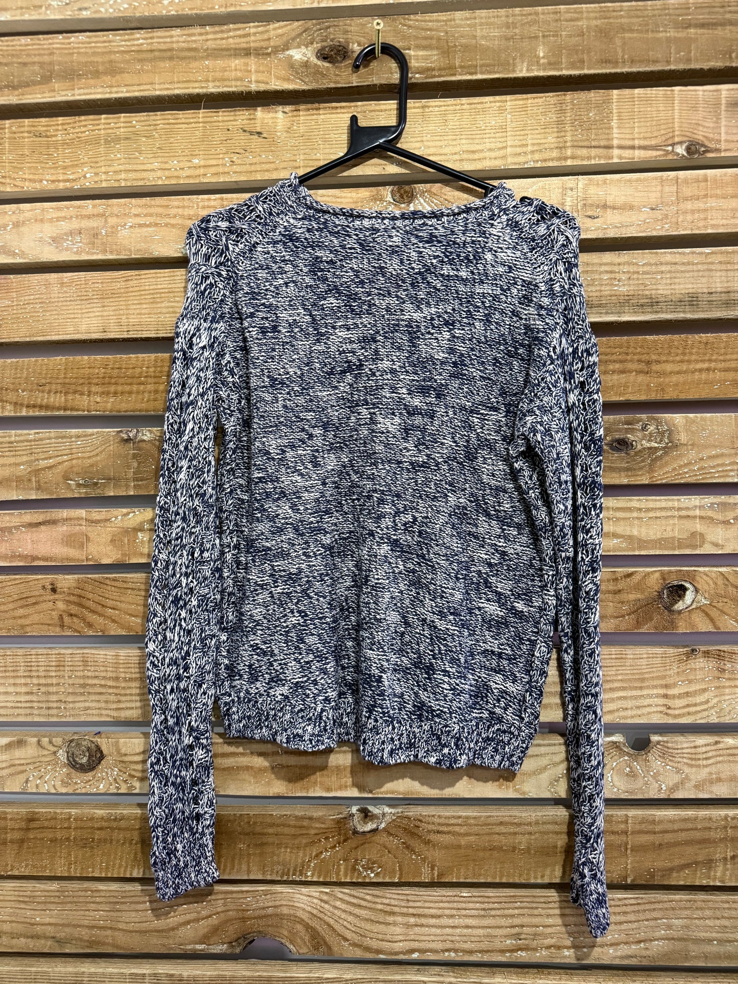 Vintage 90s Ralph Lauren cable knit crewneck jumper/ sweater. Blue. Size Large(12/14)