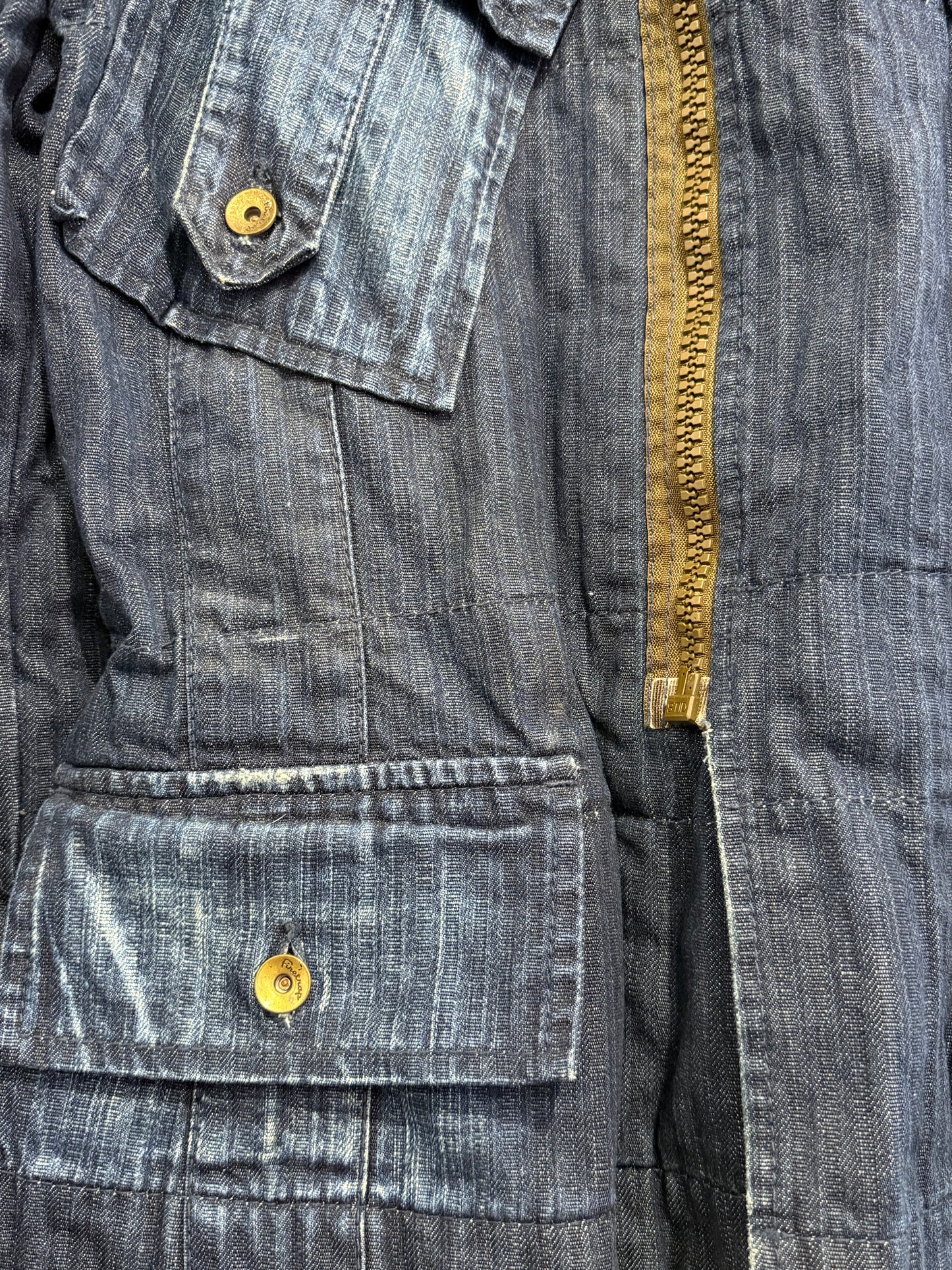 Vintage Y2K Firetrap Black Seal technical military style denim jacket. Size large.