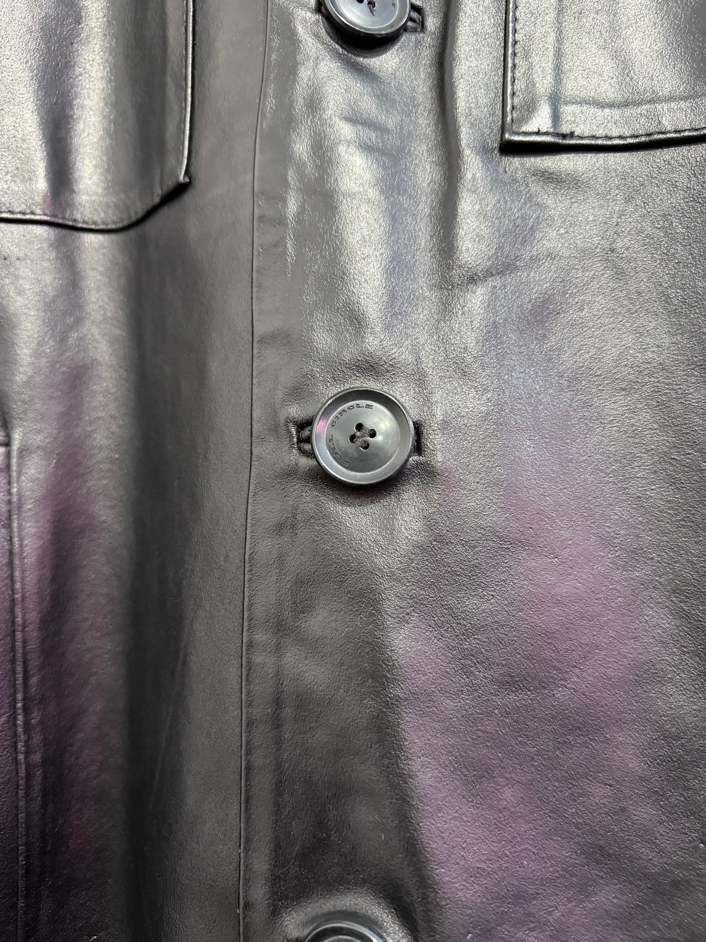 Vintage 90s leather field jacket. Black. Size Large.