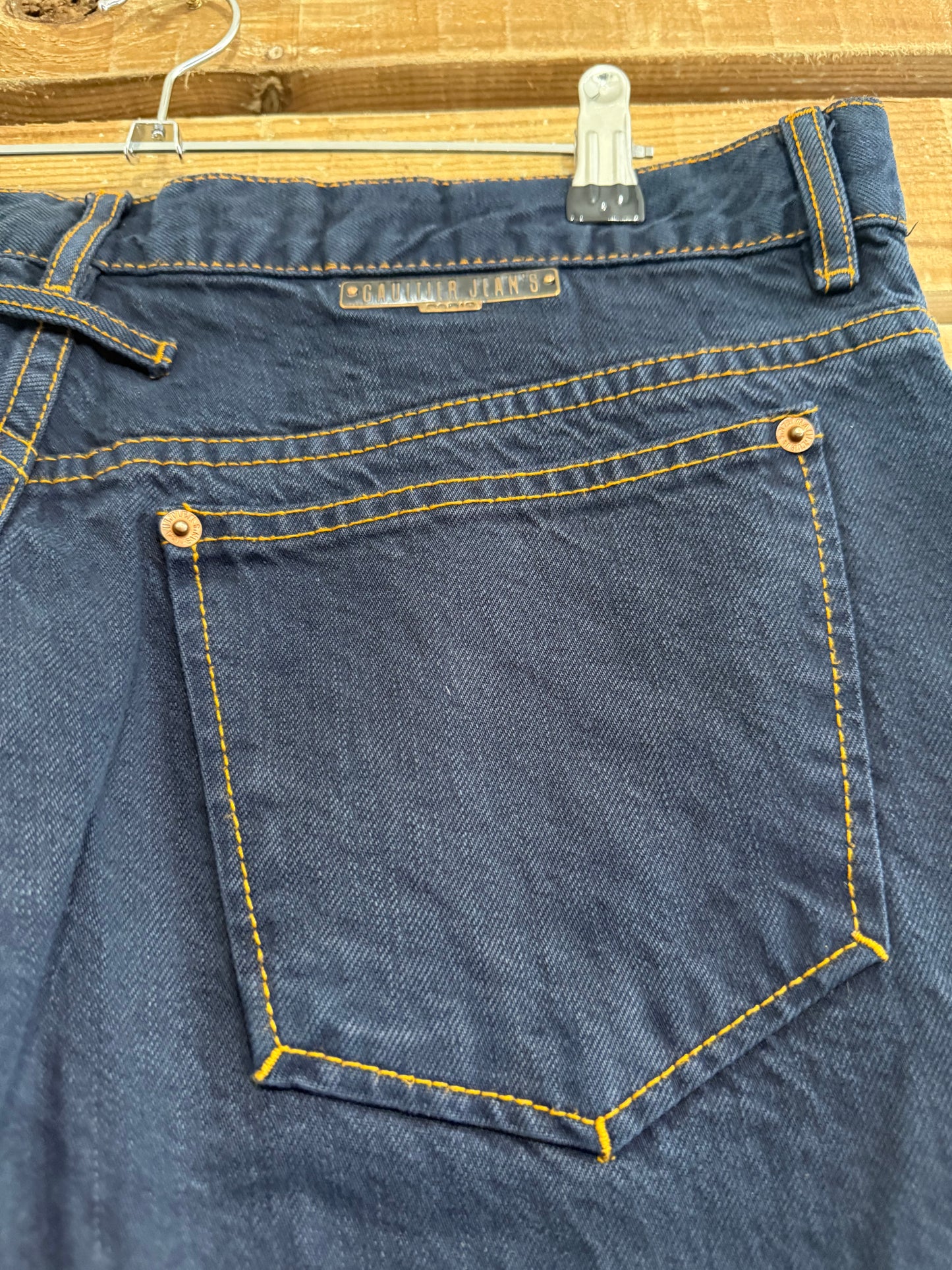 Vintage 90s Jean Paul Gautier Blue/Indigo jeans. Waist 34” leg 32”