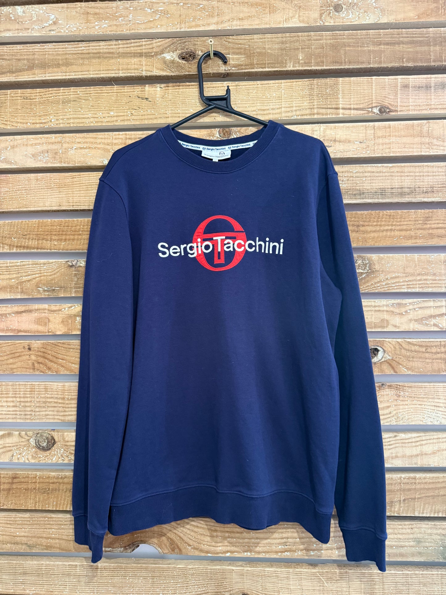 Vintage RARE 90s Sergio Tacchini embroidered sweater. USA. Size Large.