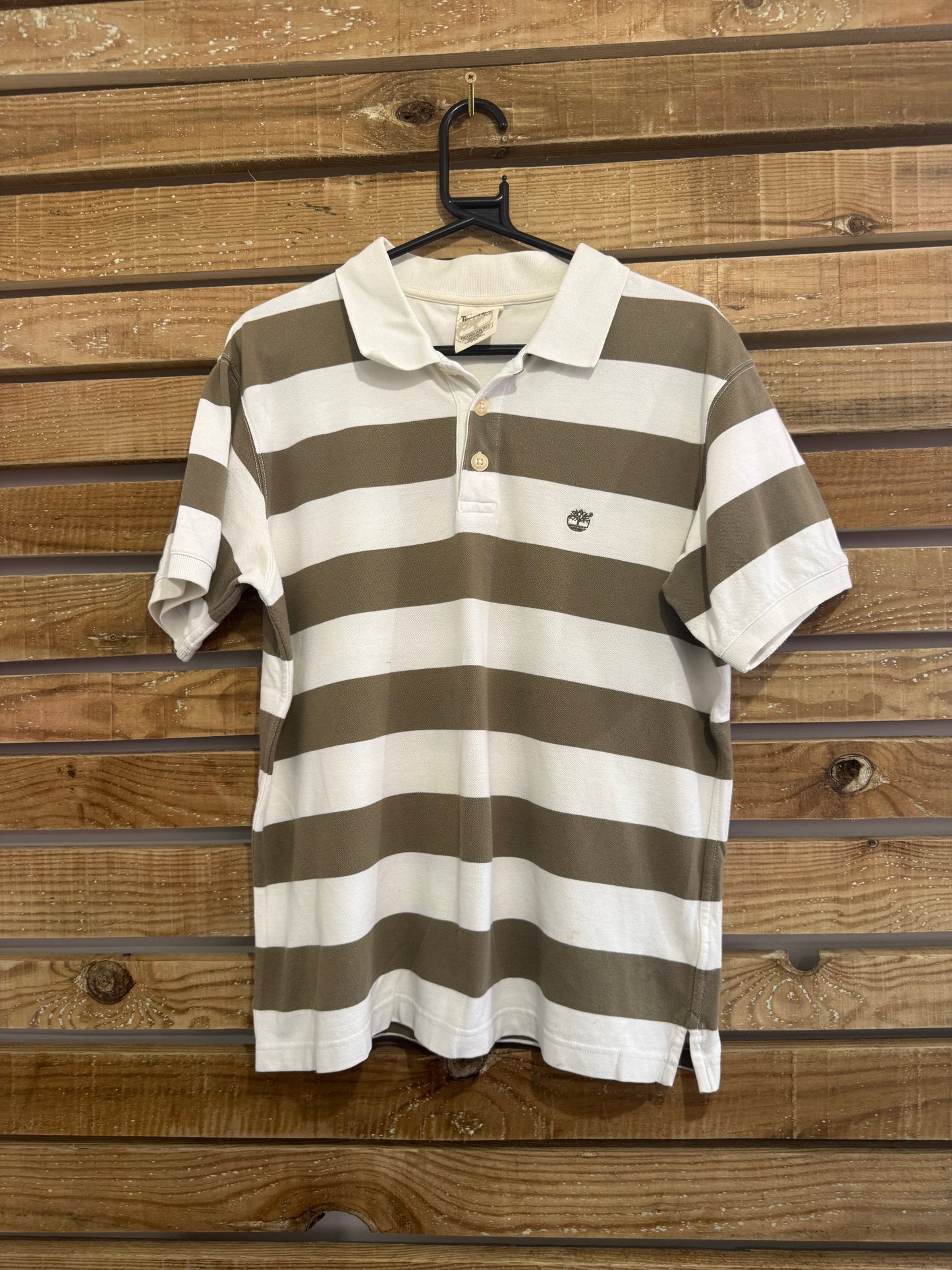 Vintage 90s Timberland polo shirt. Striped. Size Large. 46” chest.