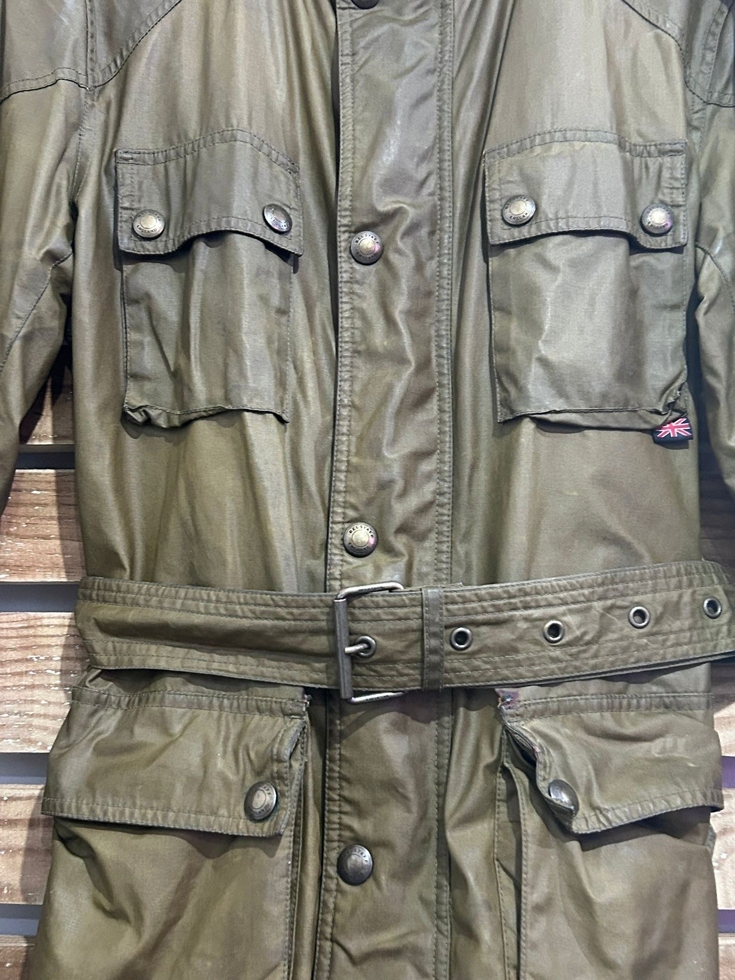 Belstaff Trailmaster waxed jacket. Green. Size small. 40” chest.