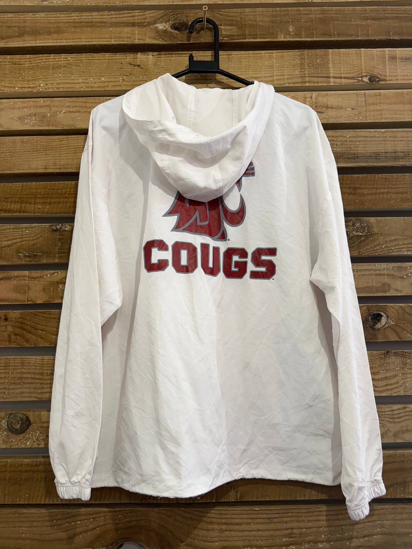 Vintage 90s 1/4 zip Champion Cougs windbreaker/ shell jacket. Size Large. Festival. USA.