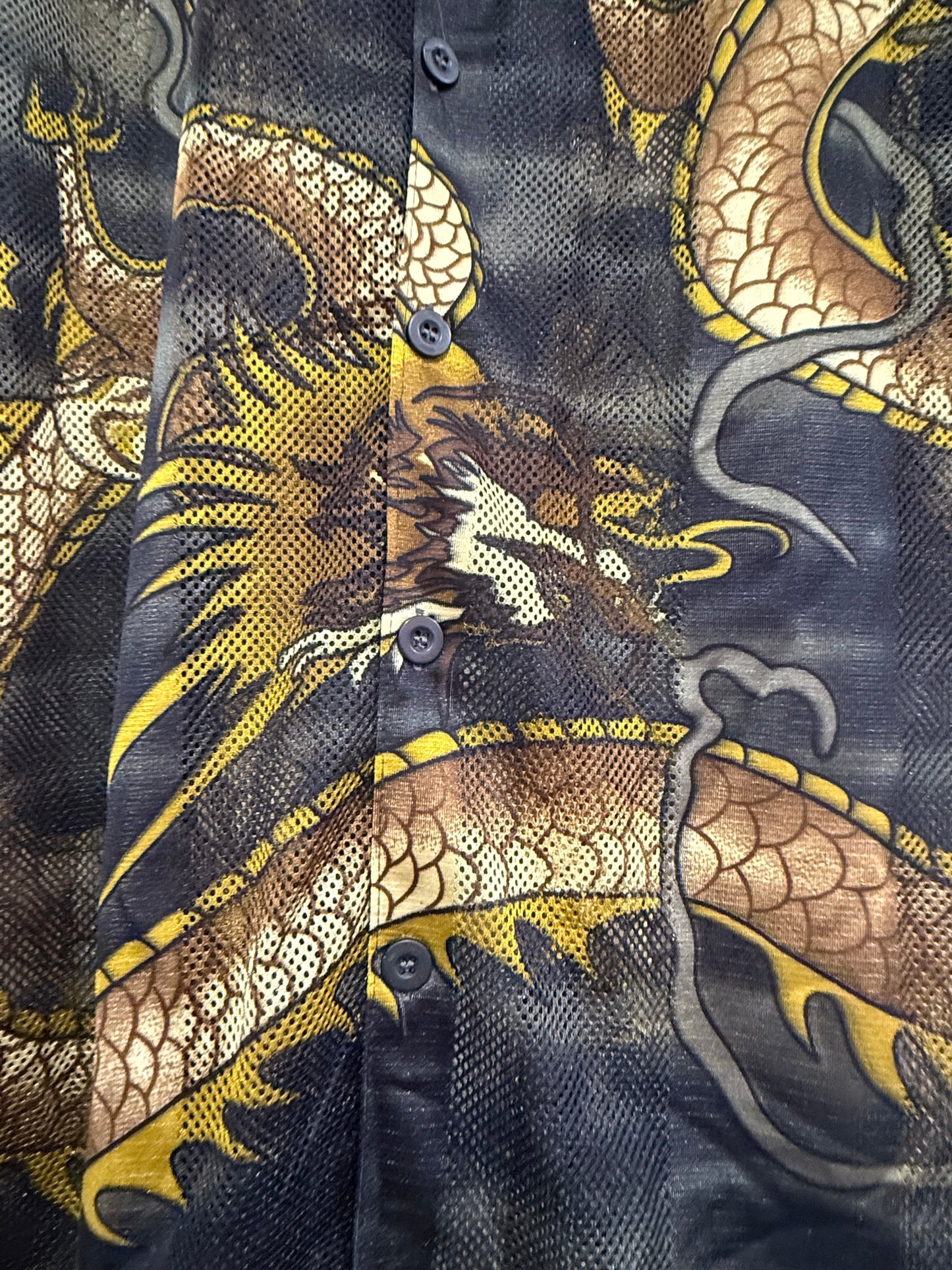 Vintage 90s Dragon mesh Shirt. Skate/ grunge/festival. Size Large.