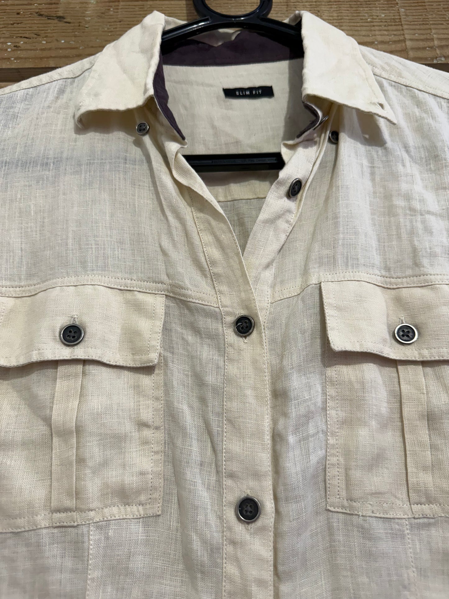 Barbour linen cream shirt. Safari/ adventure/ summer. Size Small