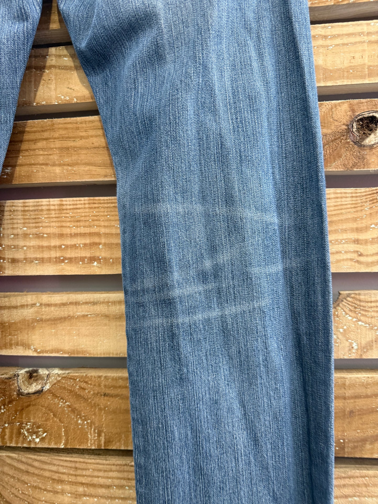 Vintage 90s Levi’s Dark Blue distressed stonewash jeans. Waist 34” leg 32”