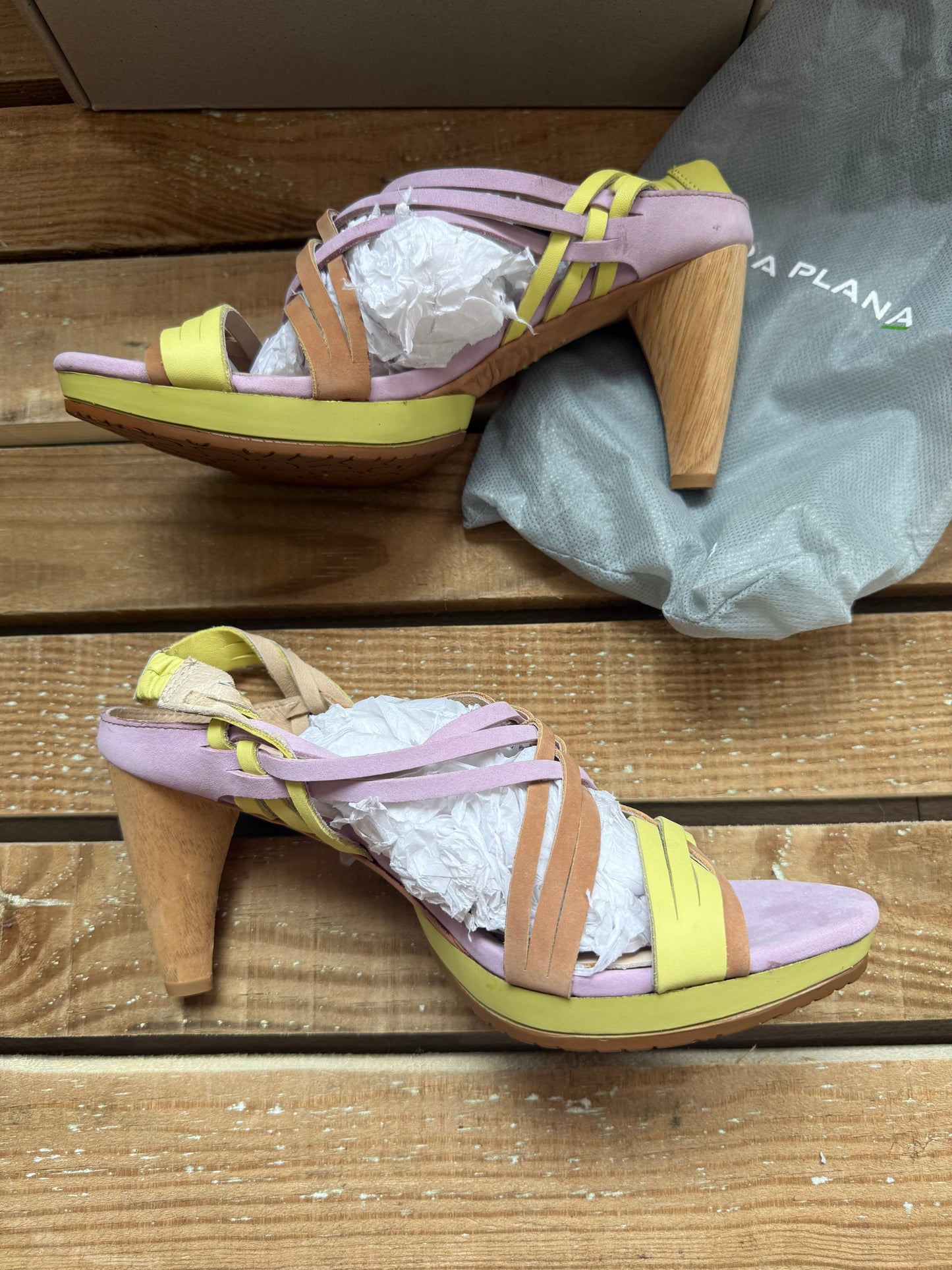 BNIB Terra Plana strappy open toe sandal pastel heels. Summer/ wedding. EU39, UK6