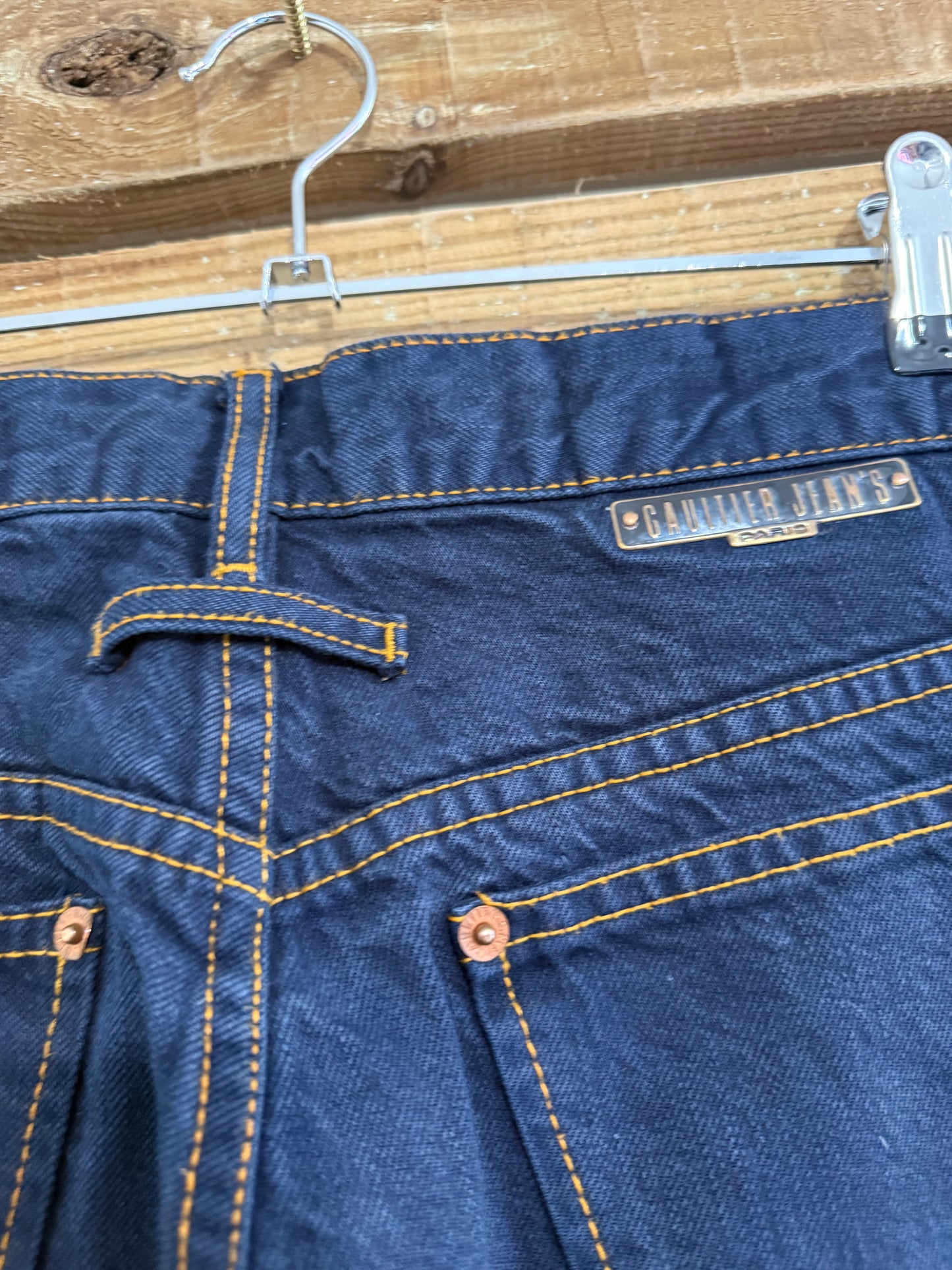 Vintage 90s Jean Paul Gautier Blue/Indigo jeans. Waist 34” leg 32”