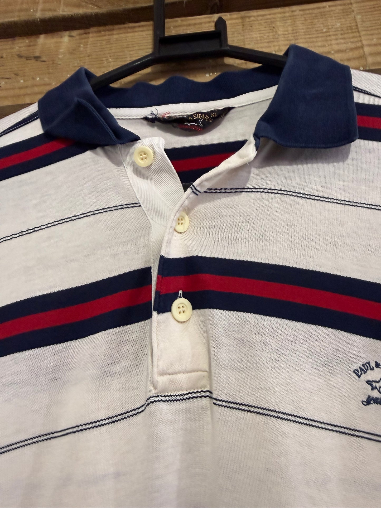 Vintage 90s Paul & Shark polo shirt. Striped. Size XL. 52” chest.