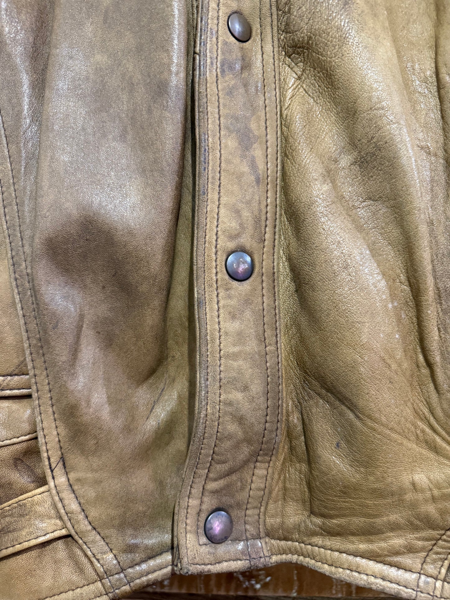 Vintage 90s leather biker bomber/ aviator jacket. Brown. Size XL. Grunge.