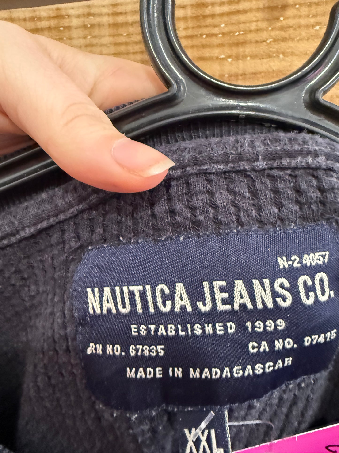 Vintage 90s Nautica waffle knit sweater/ sweatshirt. Size XXL.