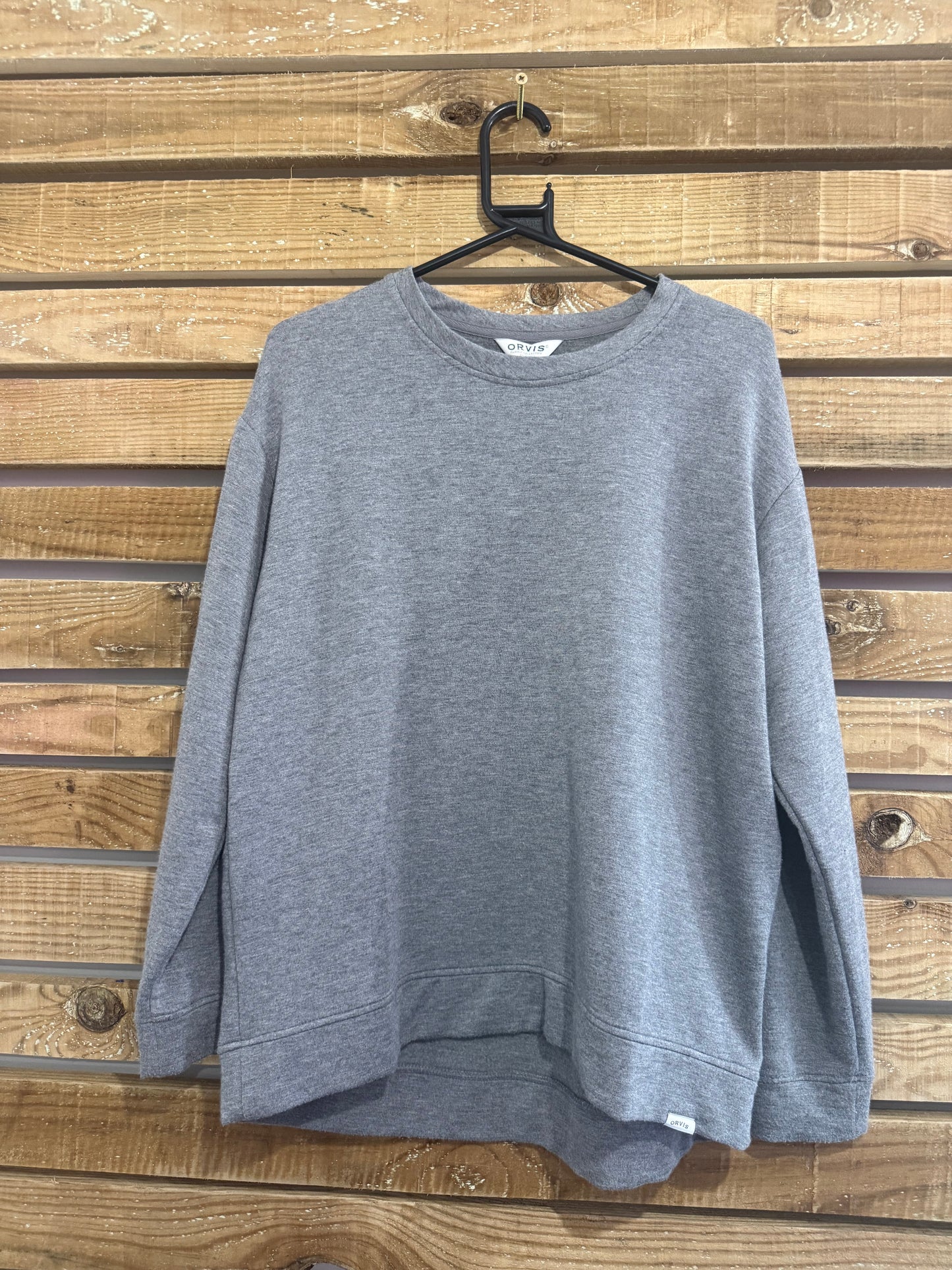 Orvis sweater/ sweatshirt. Grey. Size Small. Super soft. Fishing/ outdoors.
