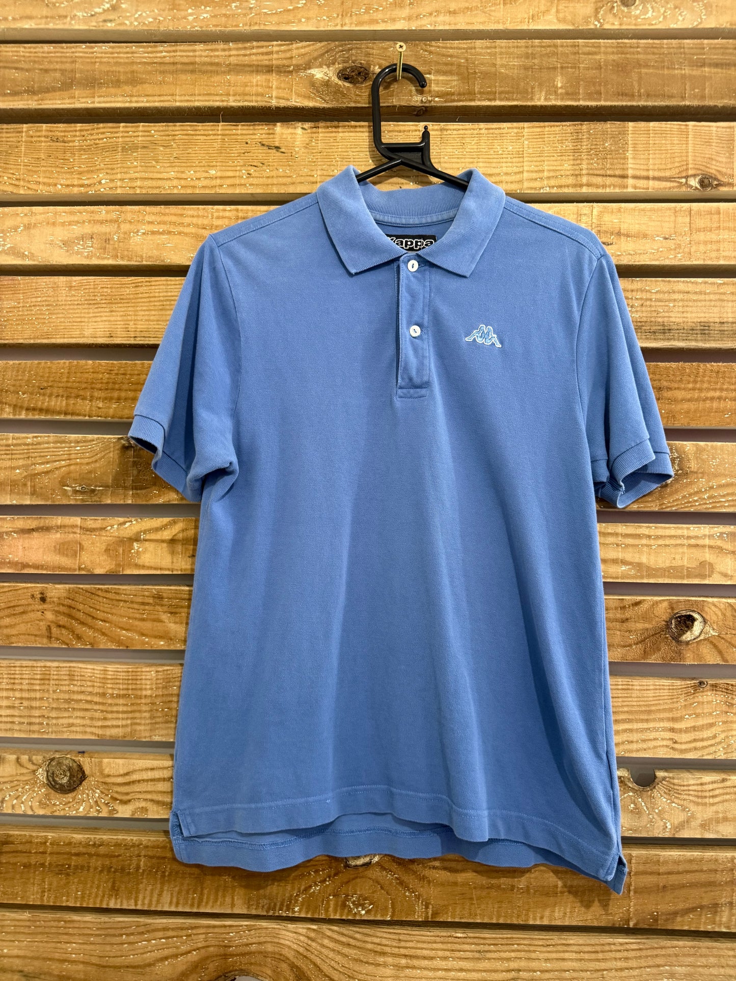 Vintage 90s Kappa polo shirt. Blue. Size Small. 38” chest.
