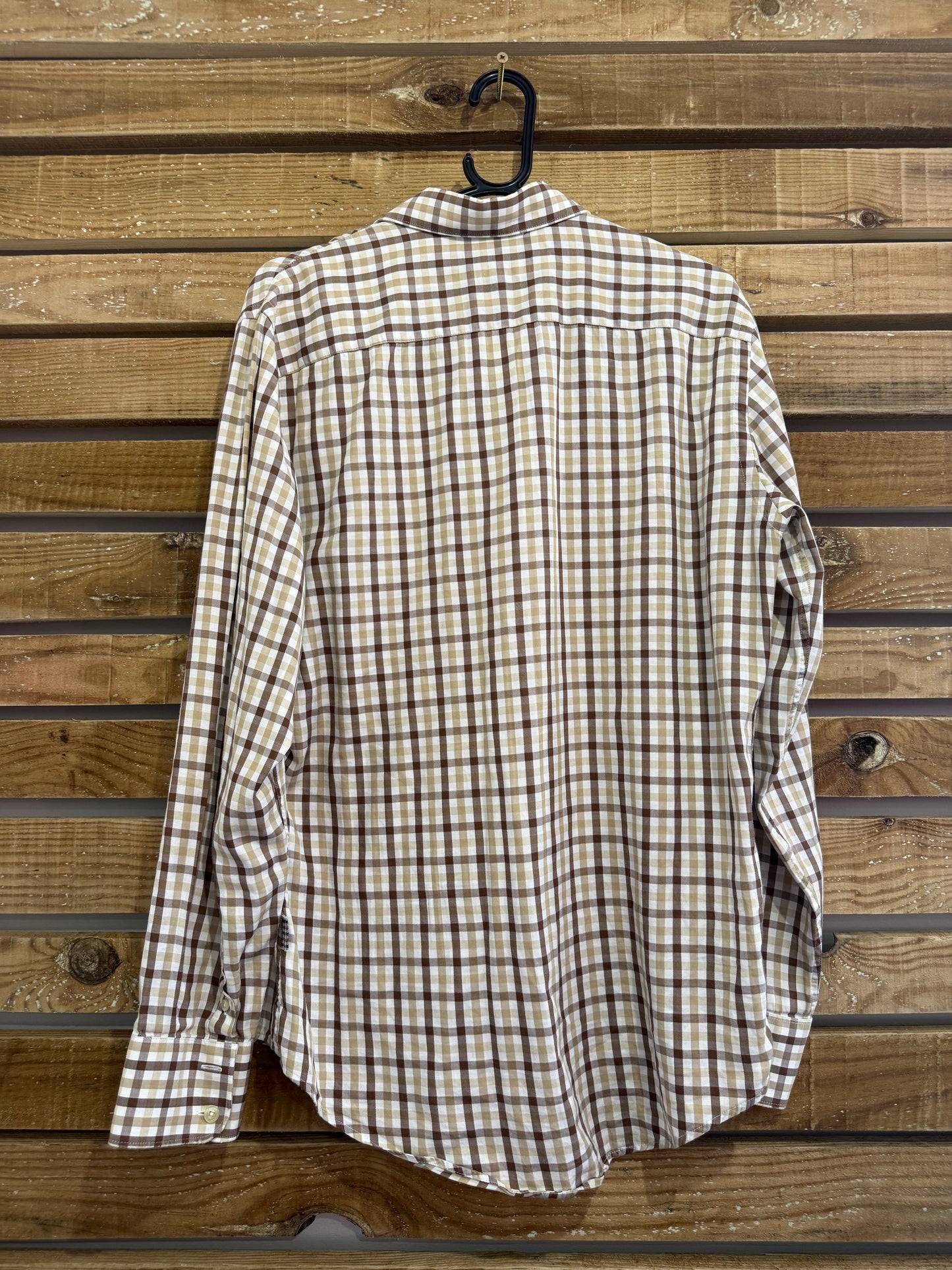 Vintage 80s Aquascutum checked button up shirt. Size Medium.