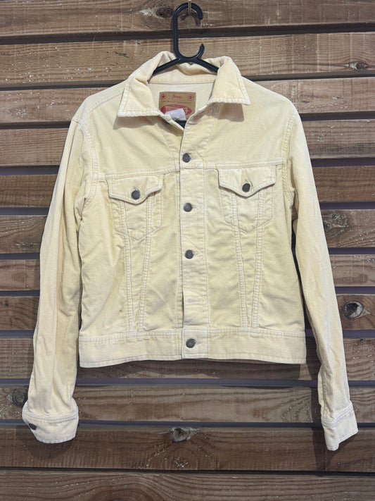 Vintage 90s Aquaverde cord/ corduroy denim Jacket. Size Medium. Yellow.