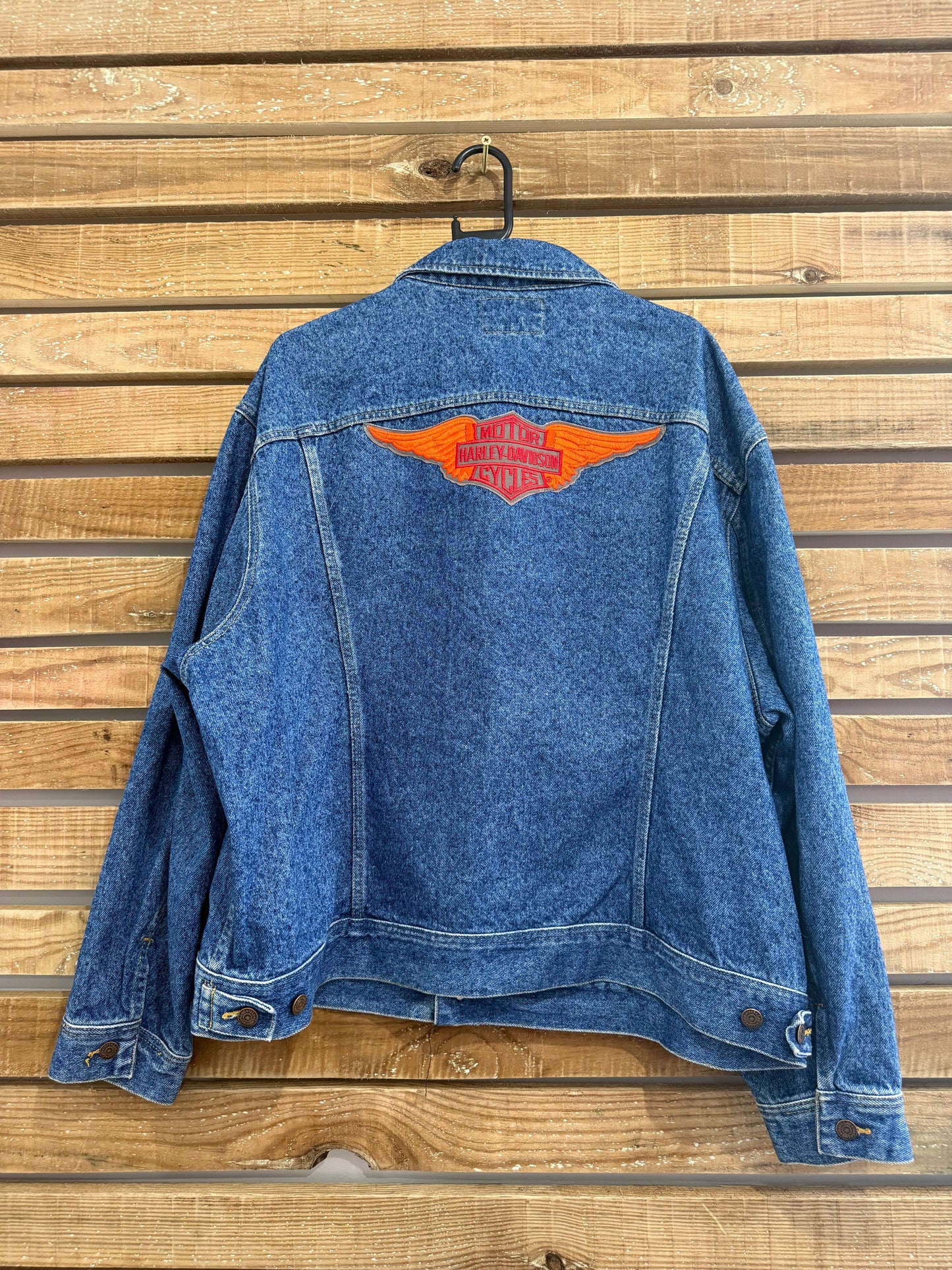 Vintage 80s Deadstock RARE Lee x Harley Davidson blue denim Jacket. Size XXL. Biker