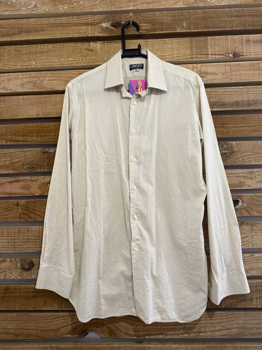 Vintage 80s Liberty of London cream cotton button up top/ shirt. Size Medium. 42” chest.