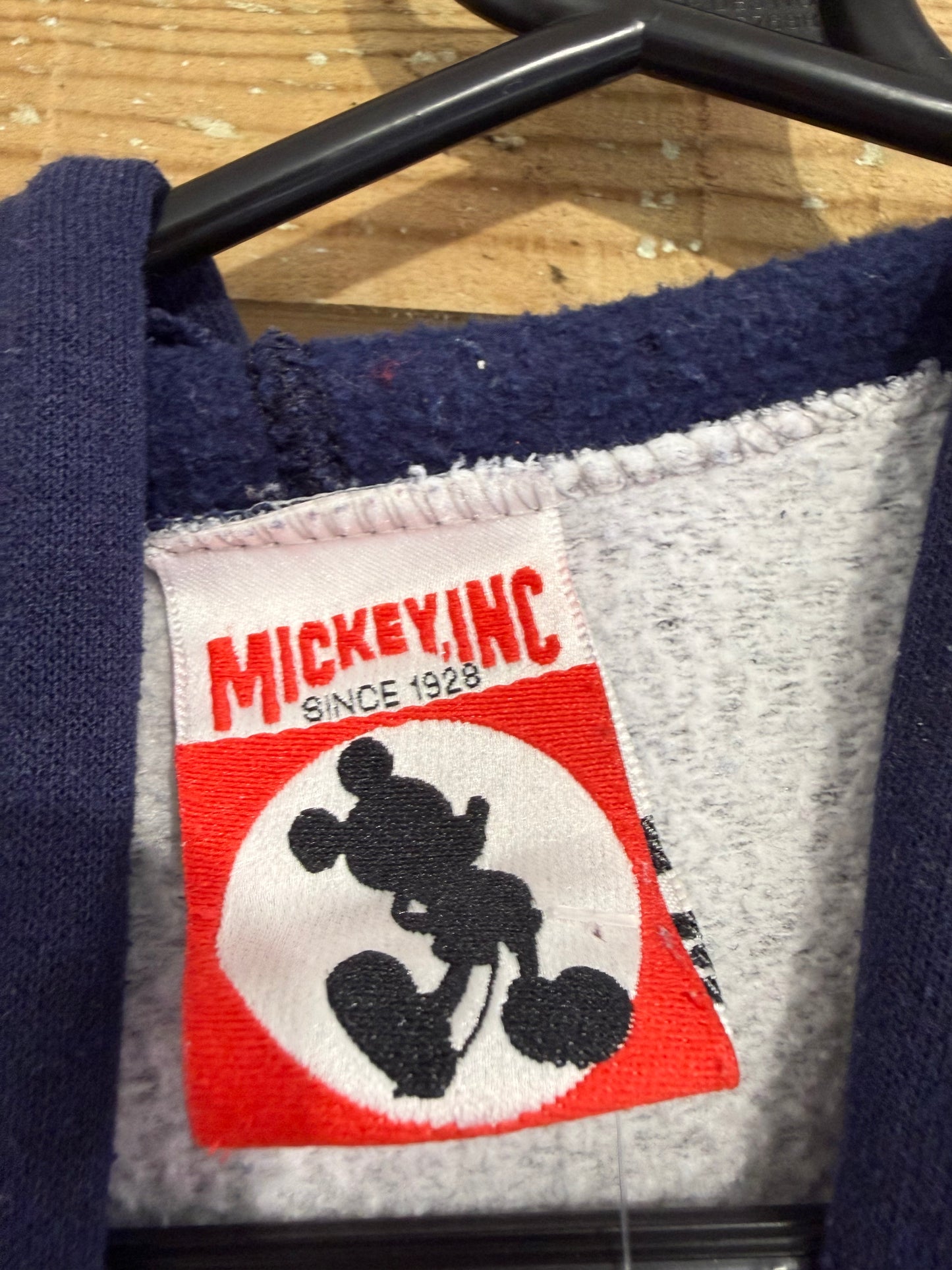 Vintage 80s Disney Mickey Mouse hoodie/ hooded sweater. Grey. Size XL
